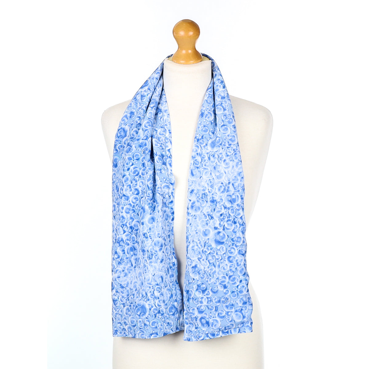 Aquascutum Blue and White Silk Scarf