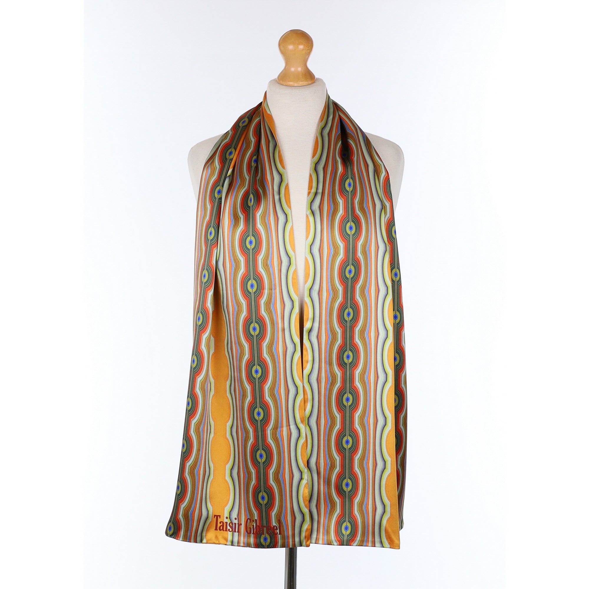 Brand New Taisir Gibreel Vibrant Double Layered Silk Scarf