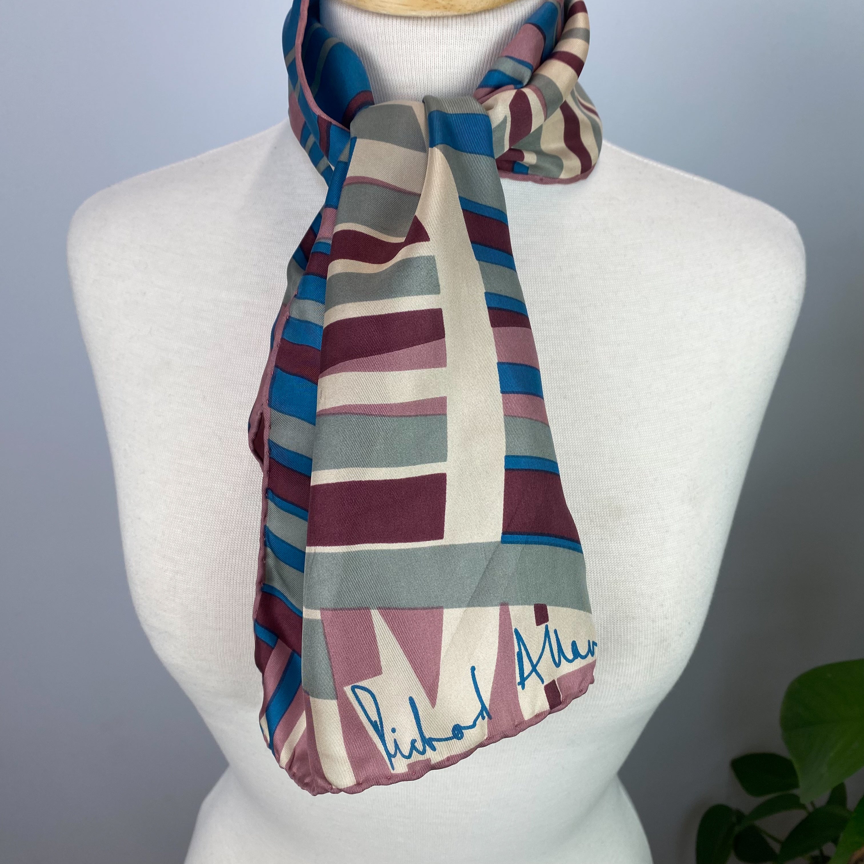 1970s Richard Allan Vintage Silk Scarf