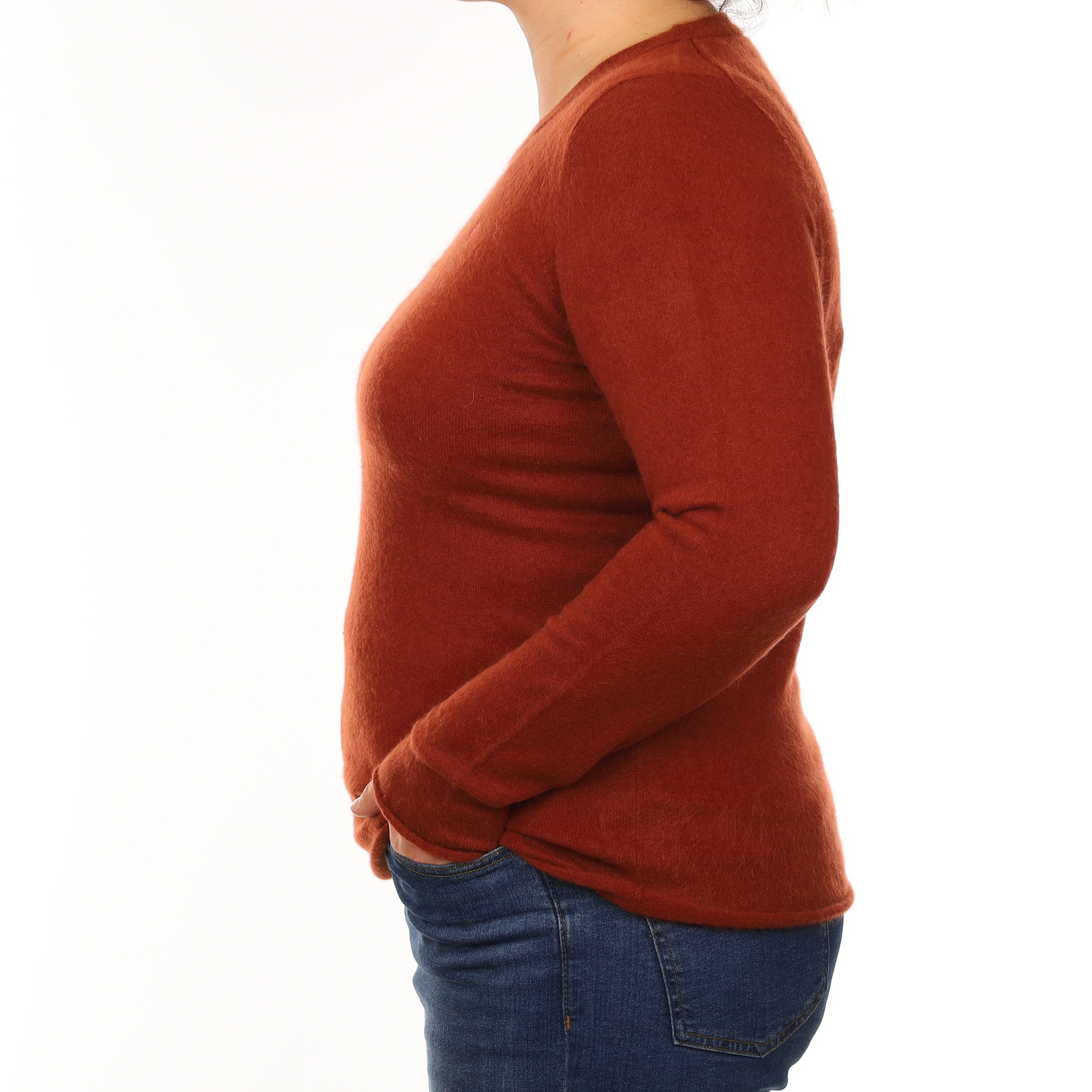 Paprika Red Cashmere Crew Neck Jumper Large