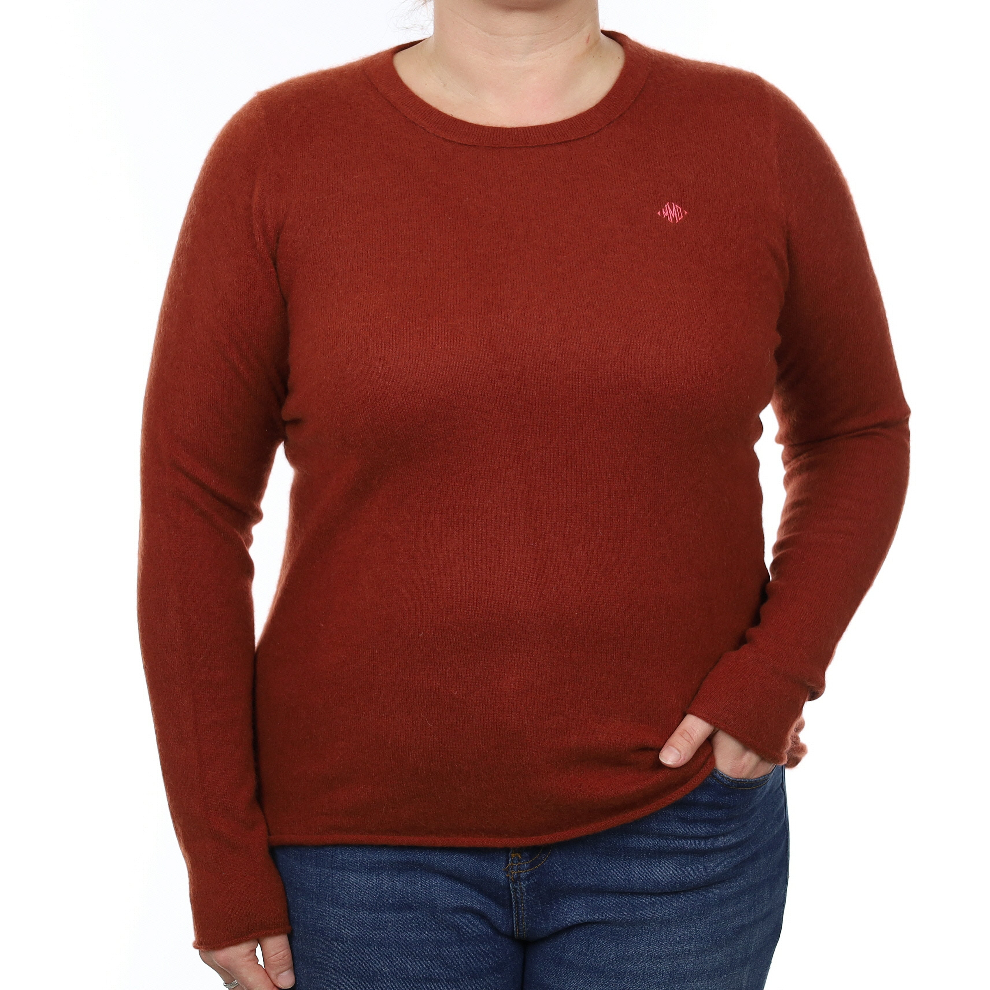 Paprika Red Cashmere Crew Neck Jumper Large