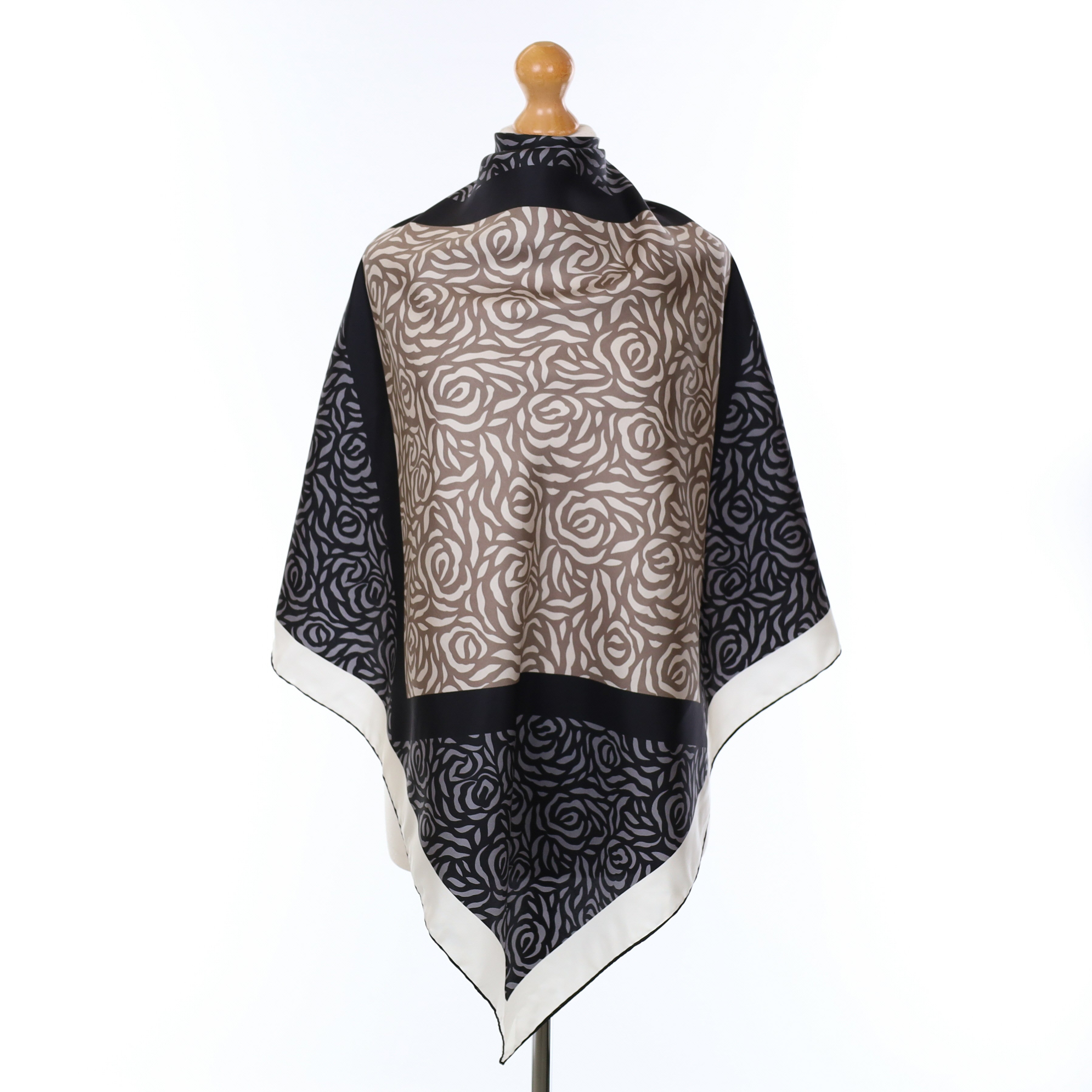 Ungaro Greyscale Floral Silk Scarf