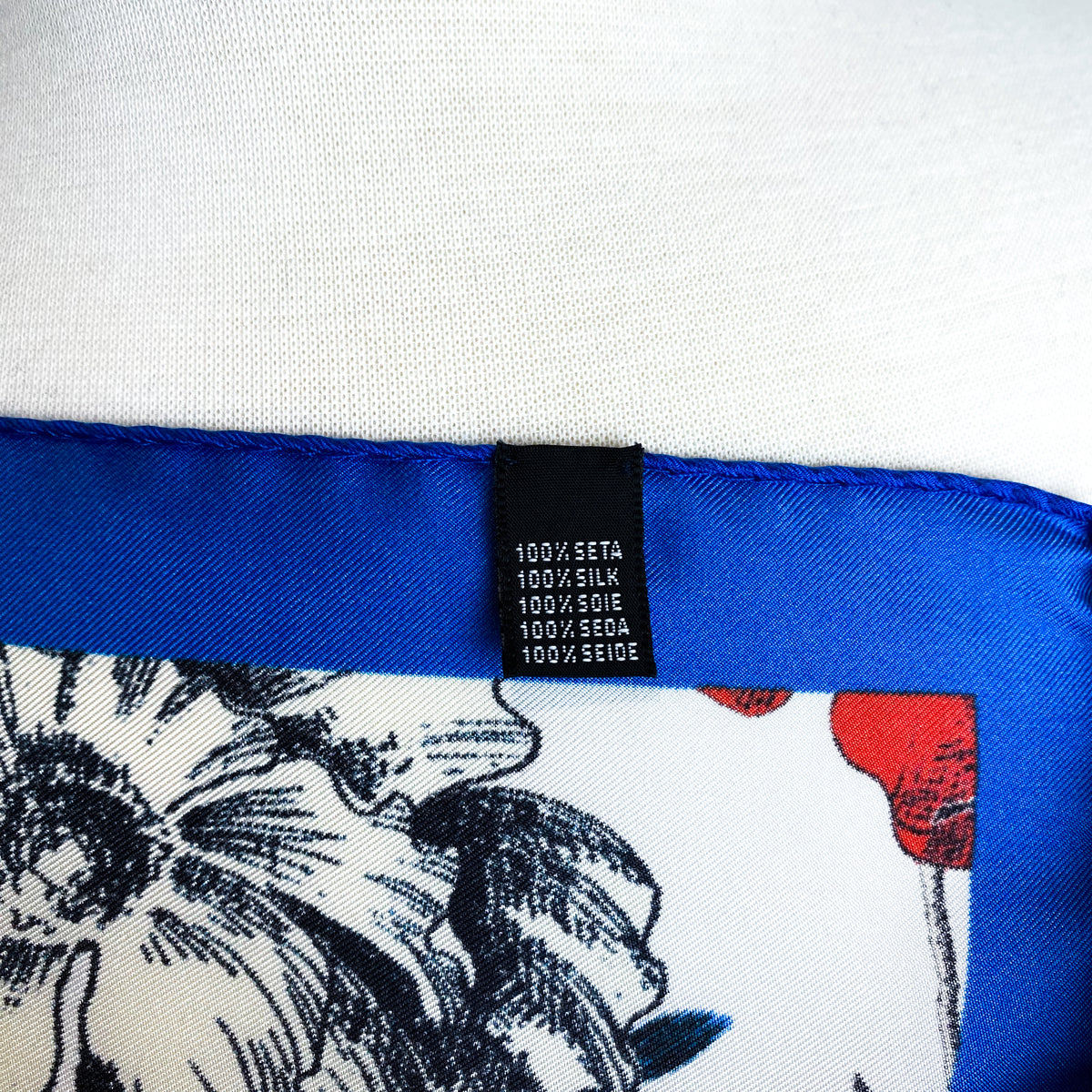 Pretty Italian Floral Silk Scarf