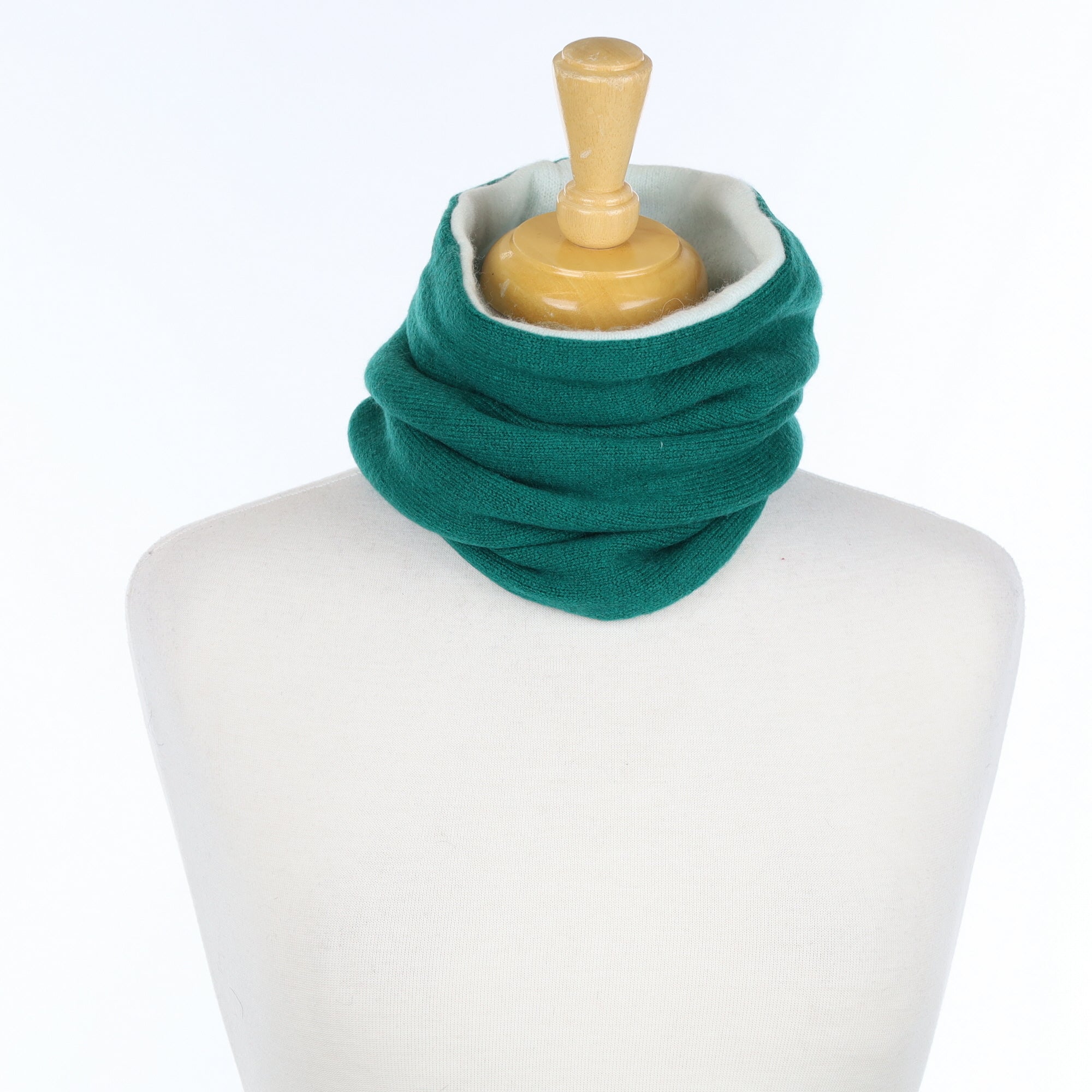 Dark Cyan Green and Mint Luxury Double Layered Snood