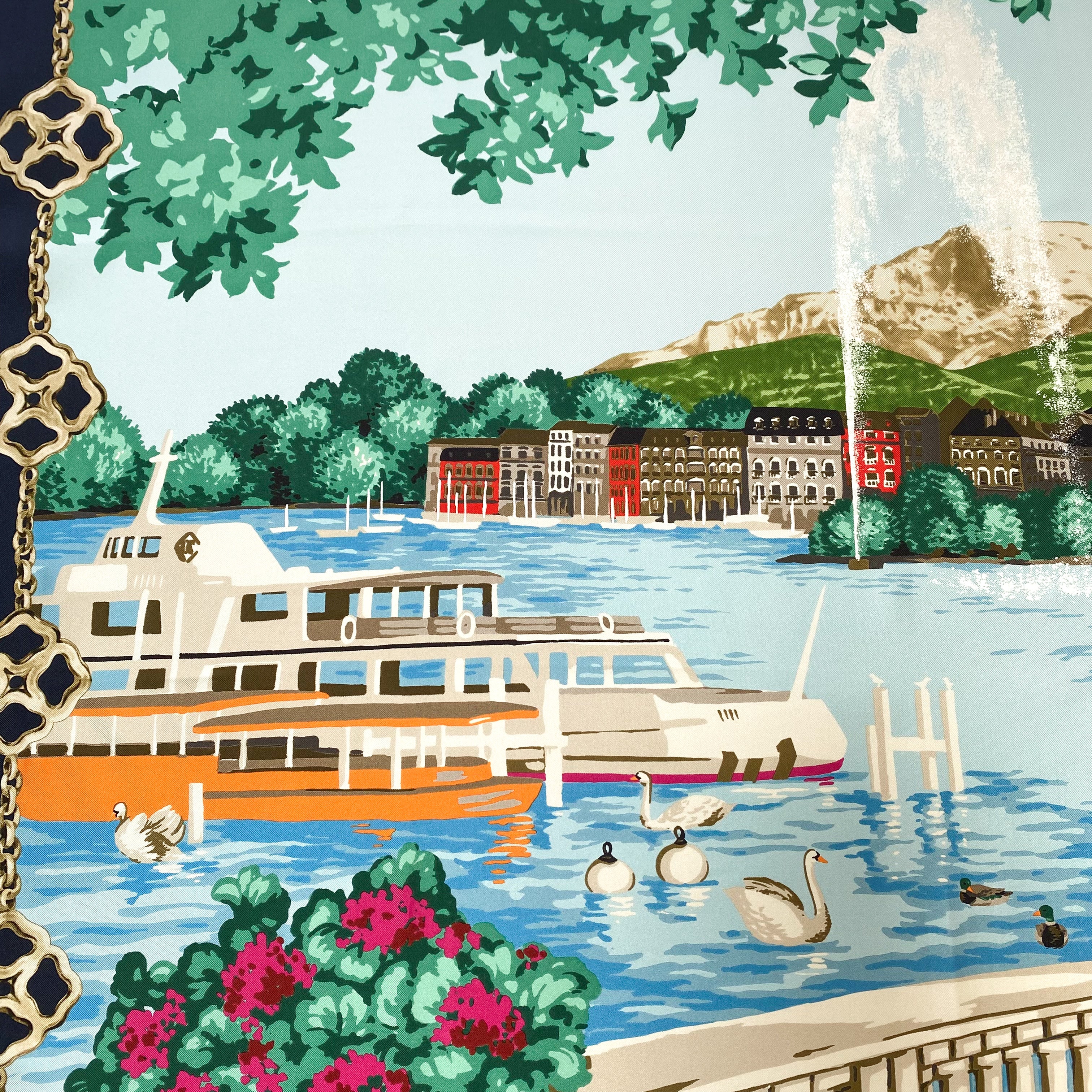 Chopard Lake Design Silk Scarf