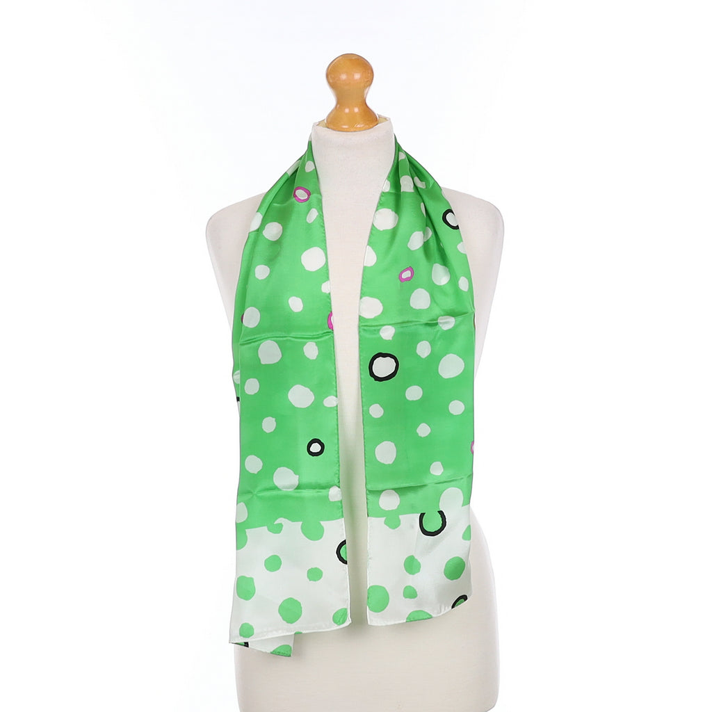 Brand New Echo Green Spotted Silk Scarf