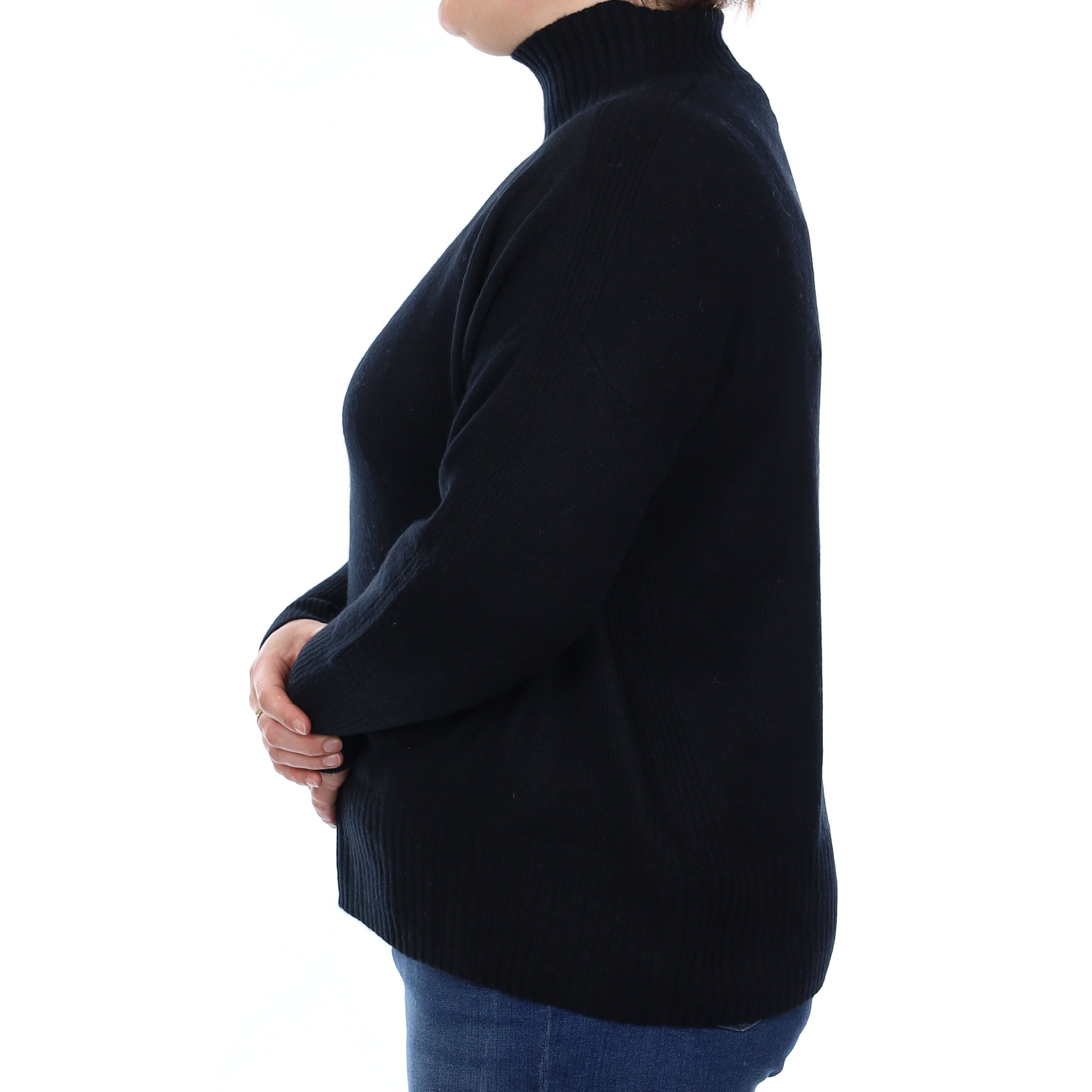 Allude Black Heavy Knit Cashmere Turtle Neck Jumper Large