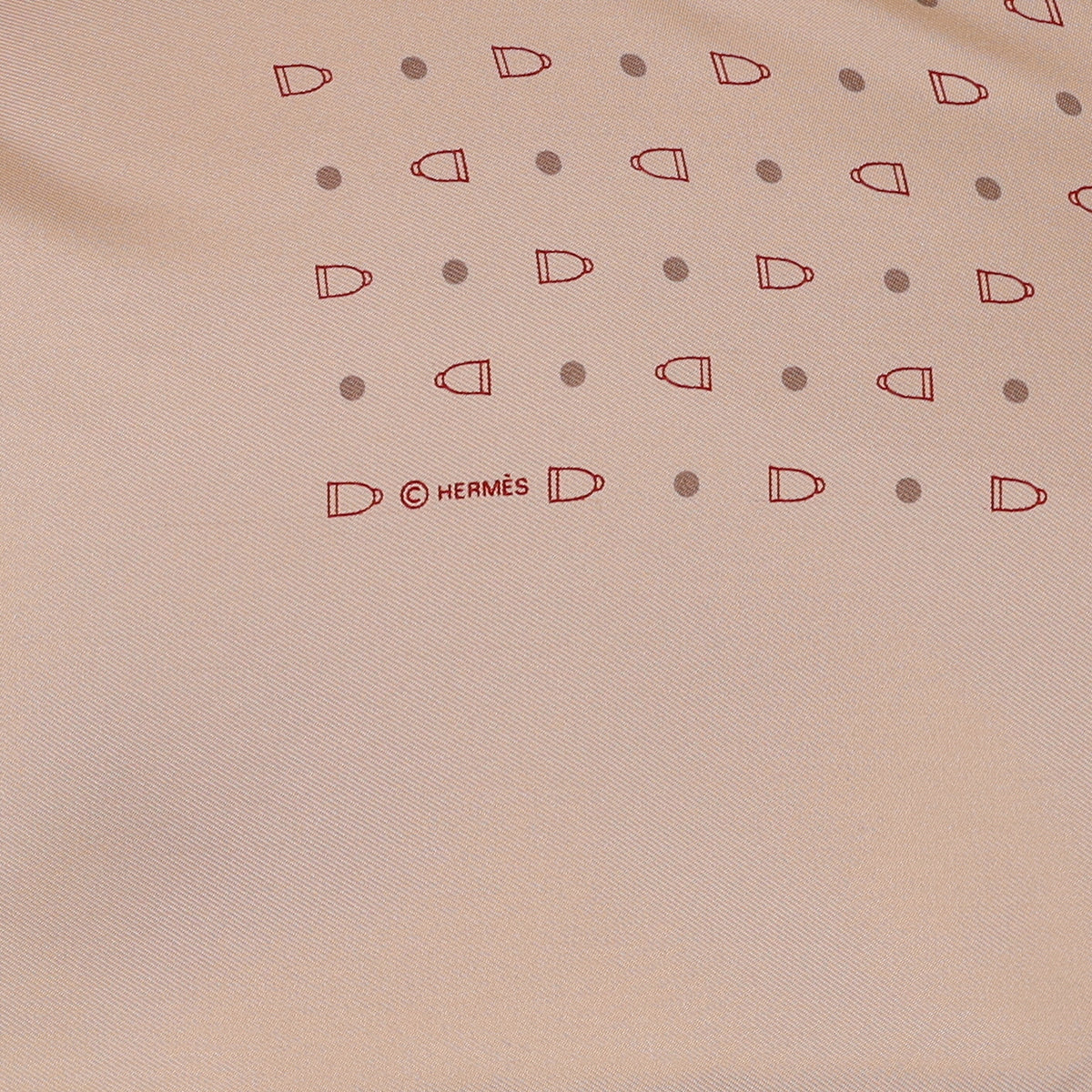 Hermès Light Taupe Stirrup Silk Scarf