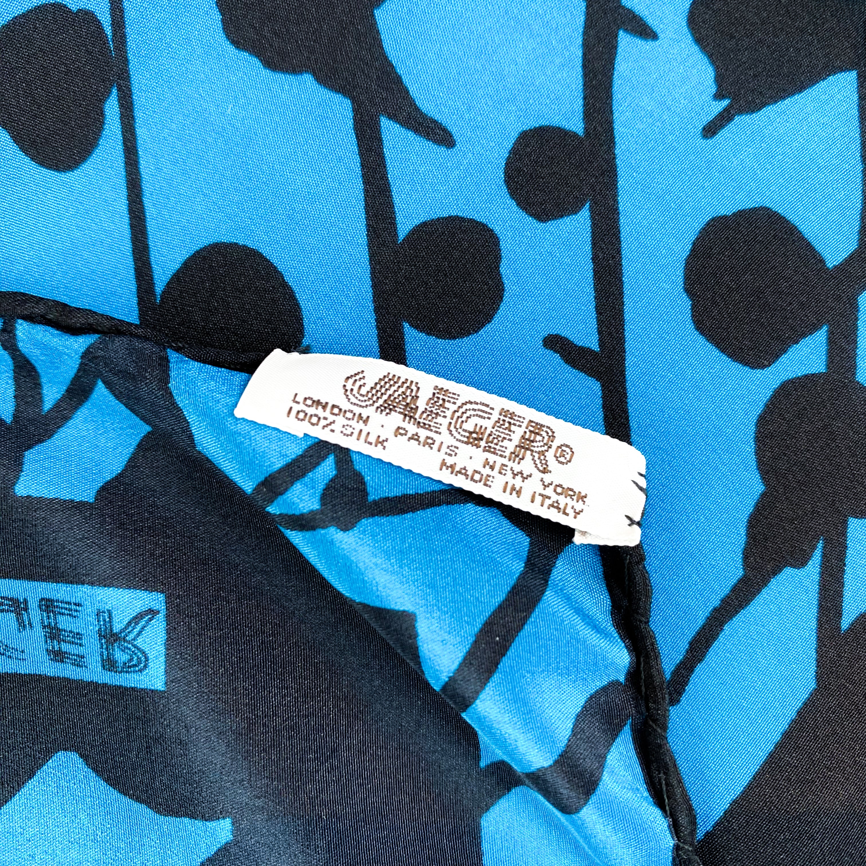 1980s Jaeger Vintage Italian Silk Scarf