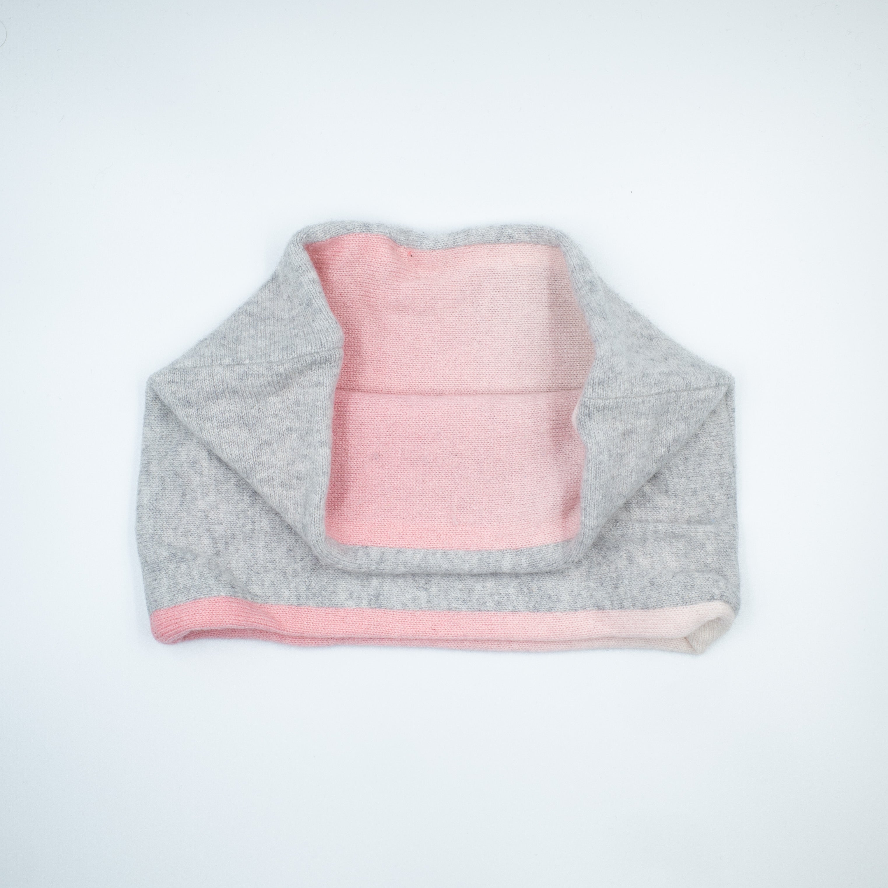 Pale Grey and Candy Pink Neck Warmer