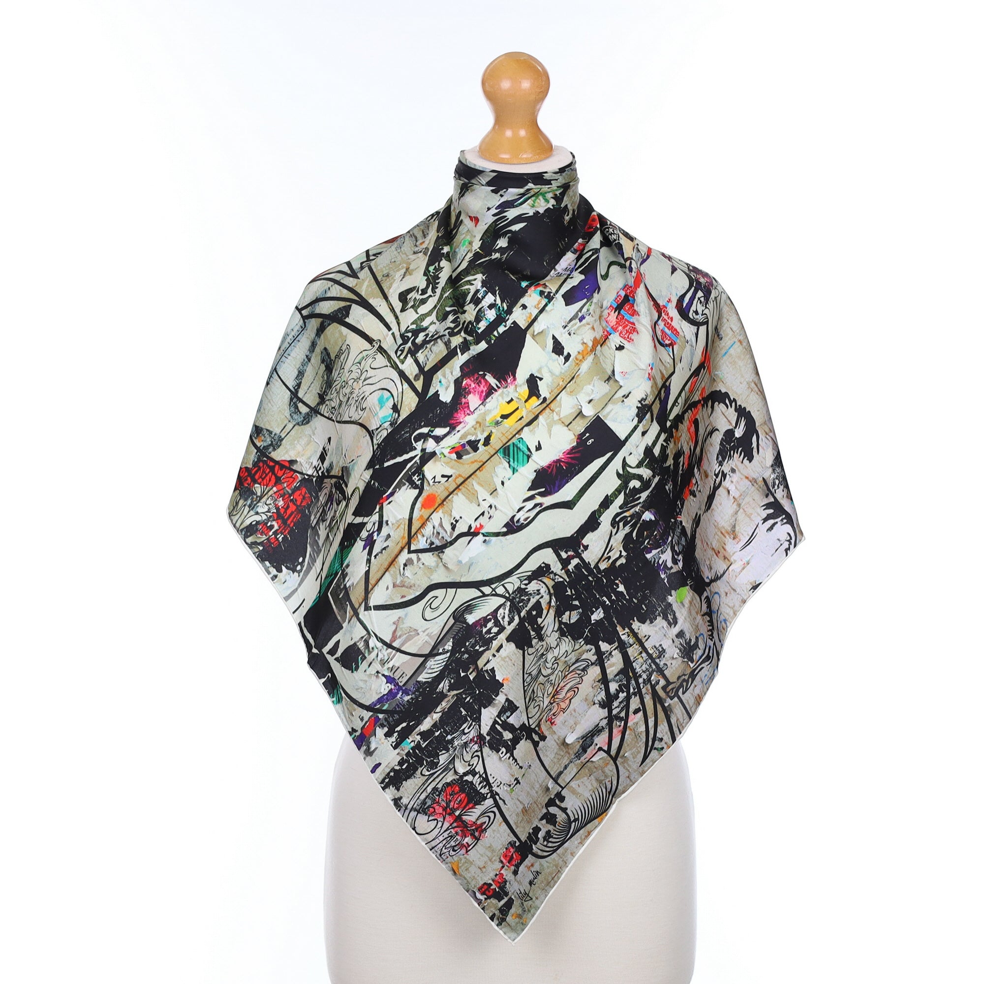 Lily Mulin Abstract Silk Scarf