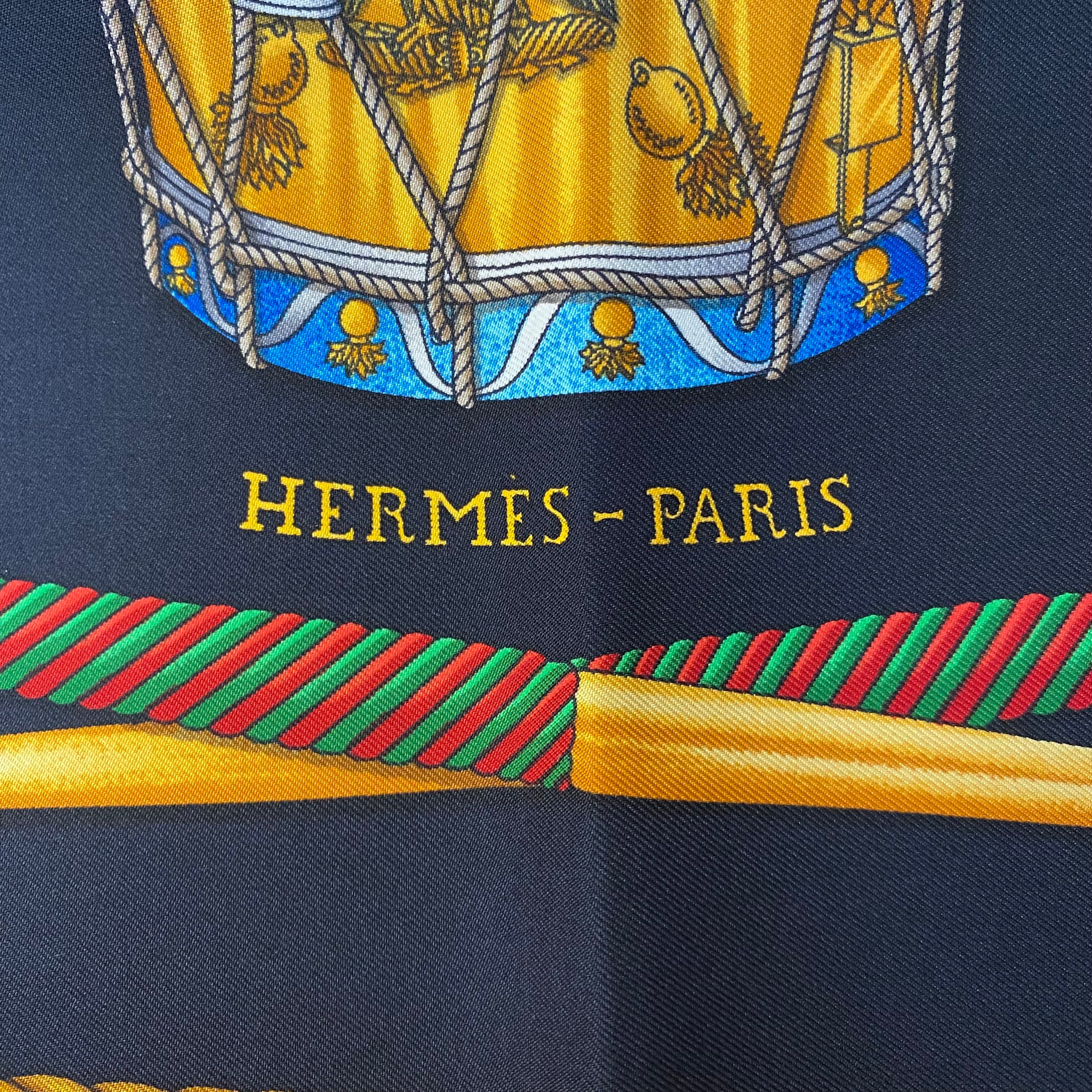 Hermès Les Tambours Silk Scarf