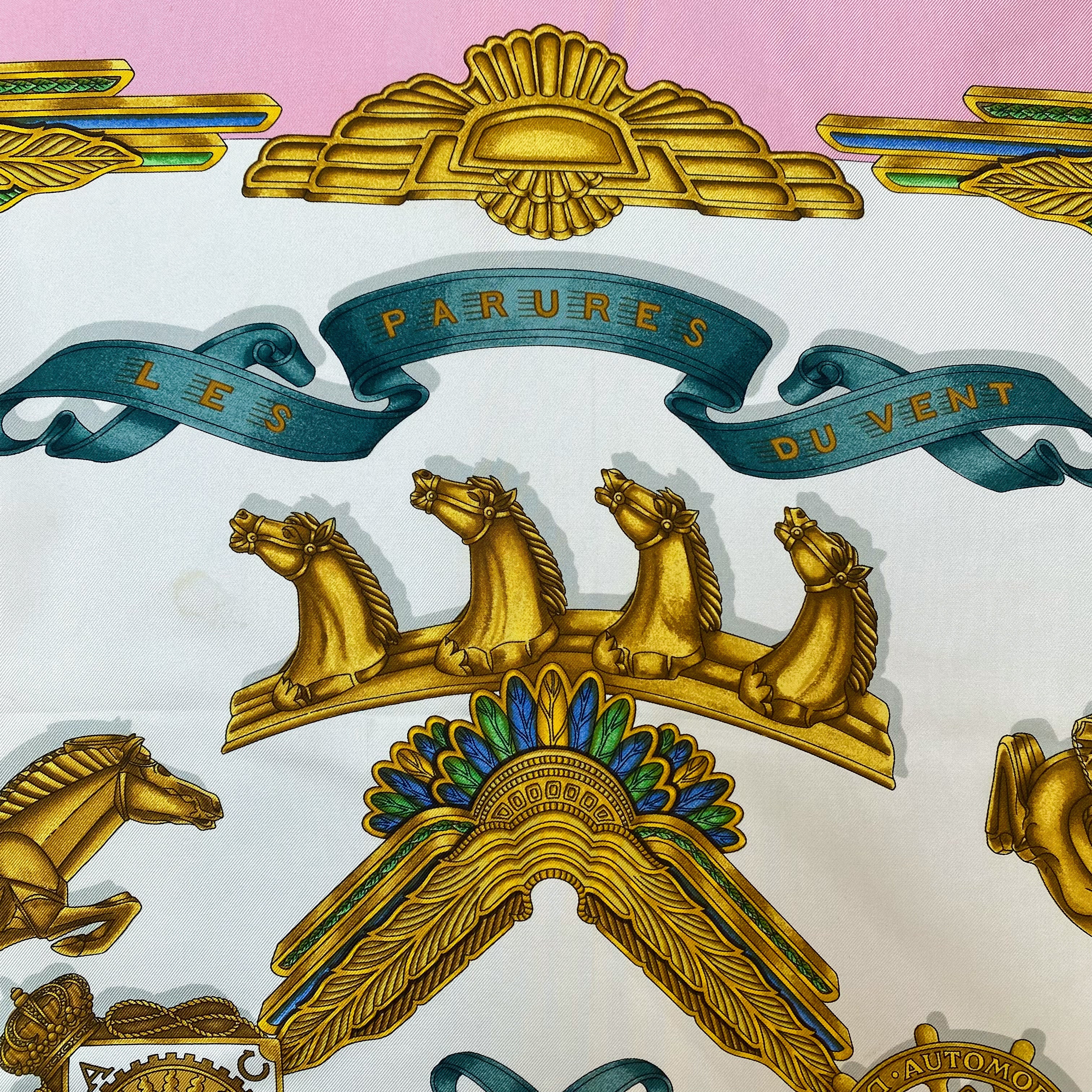 Boxed Hermès Les Parures Du Vent Silk Scarf