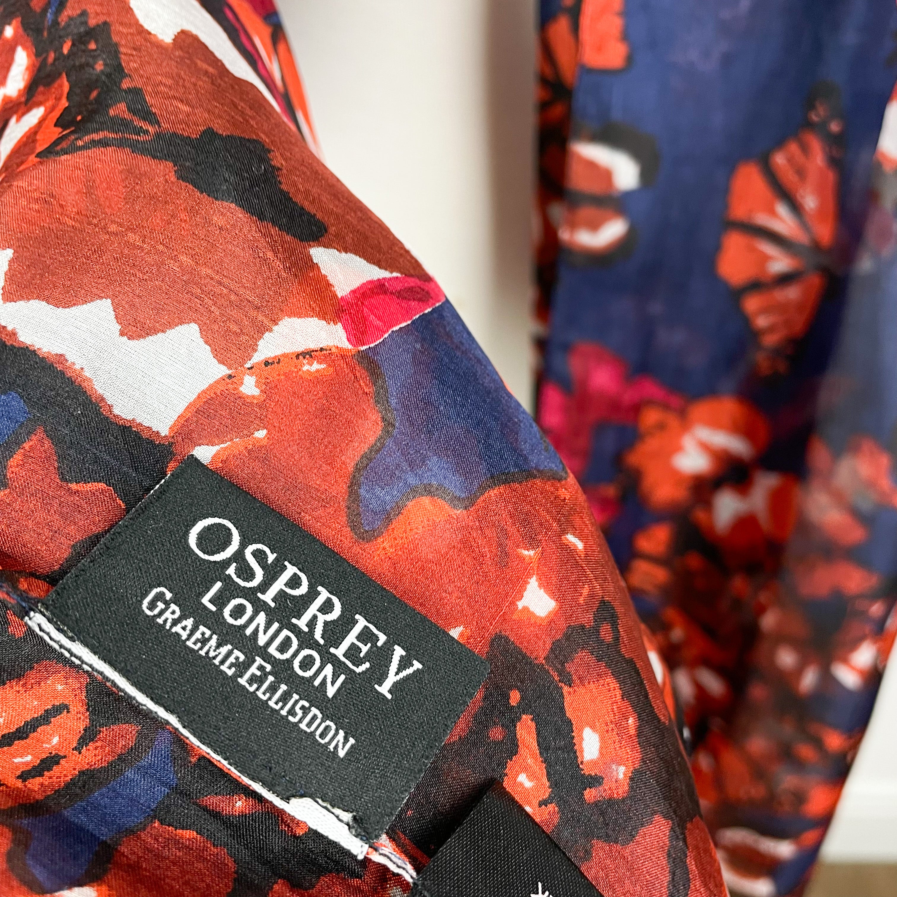 Brand New Osprey Floral Long Silk Scarf