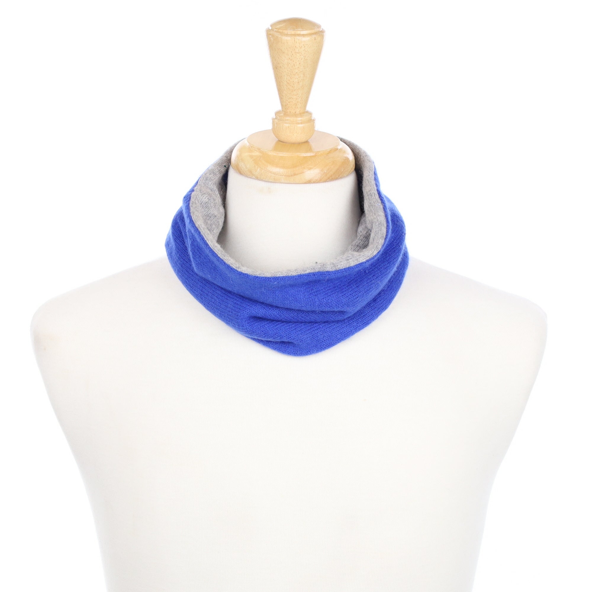 Cobalt Blue and Grey Neck Warmer