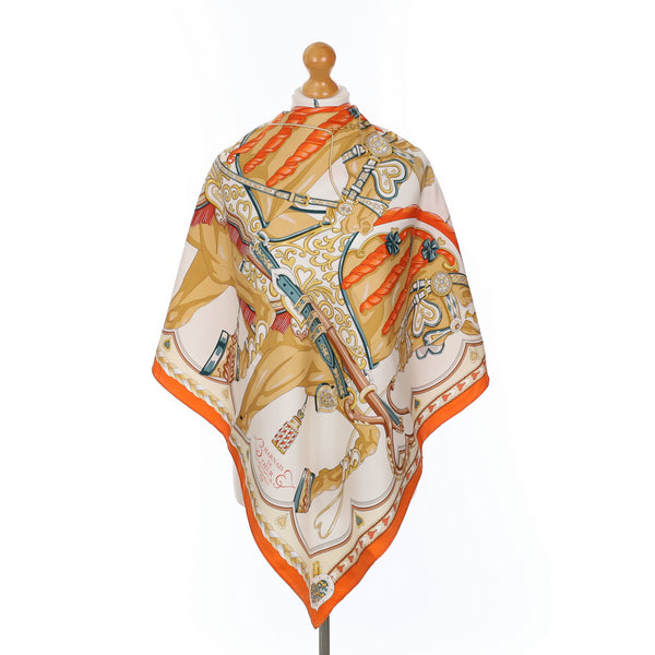 超美品 Hermès Harnais de Cœur カヴロッシュ45 スカーフ 7E7166E0-A9CB-4108-981C-