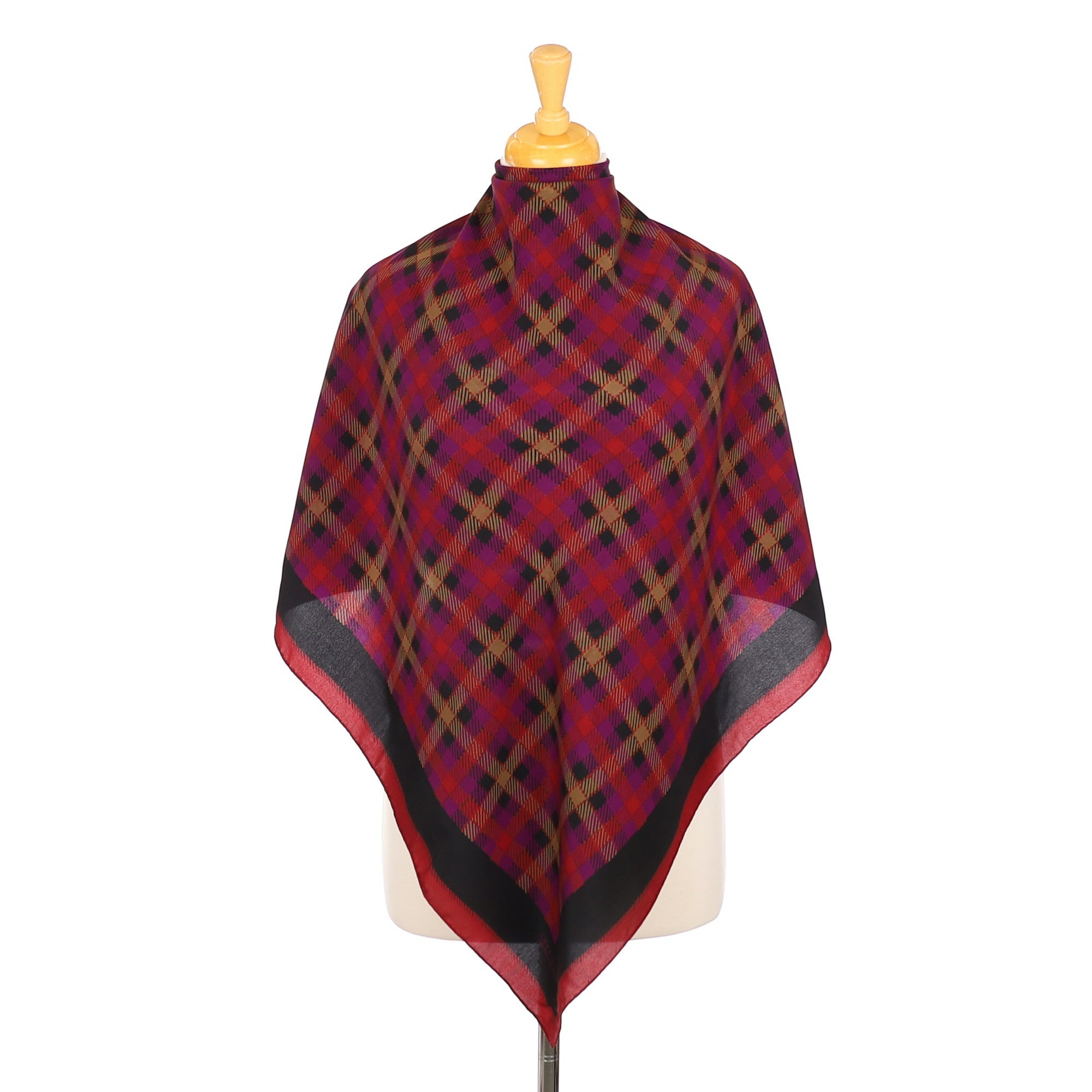 Givenchy Checked Designer Vintage Silk Scarf