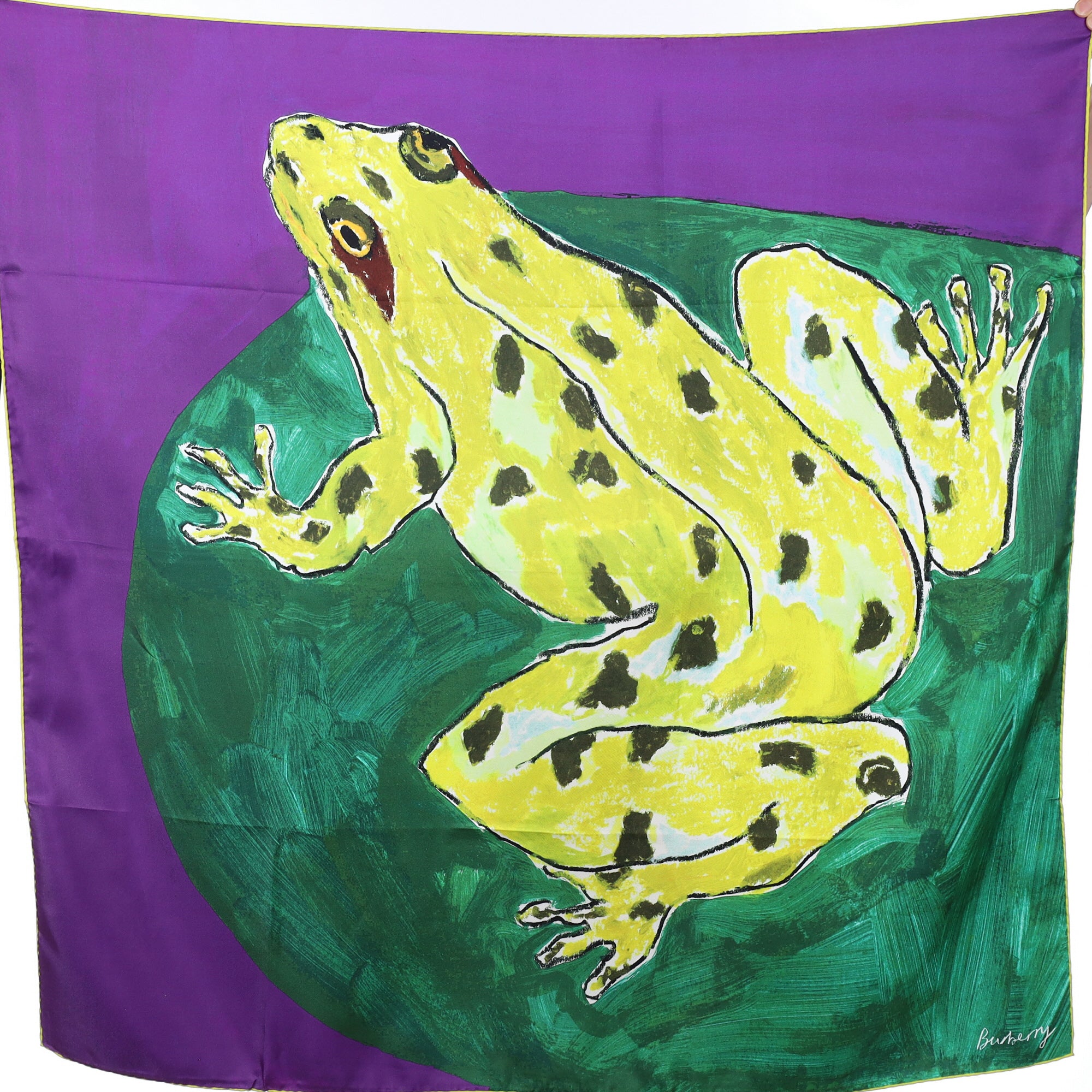Brand New Burberry Frog Design Silk Scarf