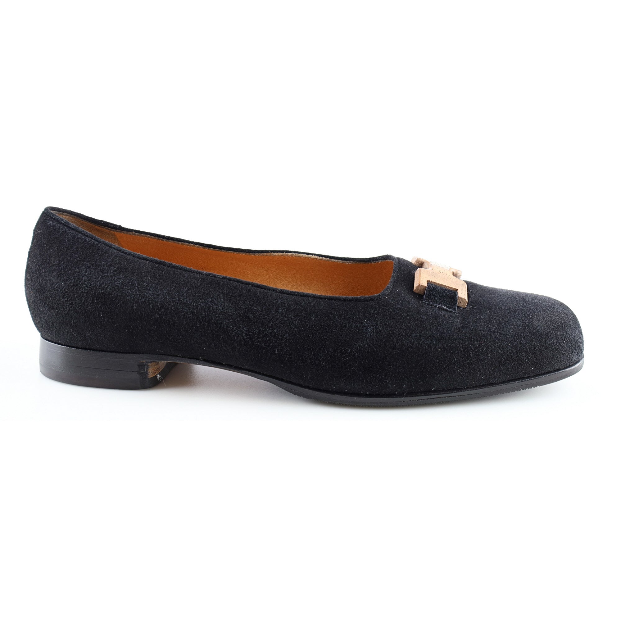 Hermès Black Leather Suede ‘H’ Shoes UK 6.5