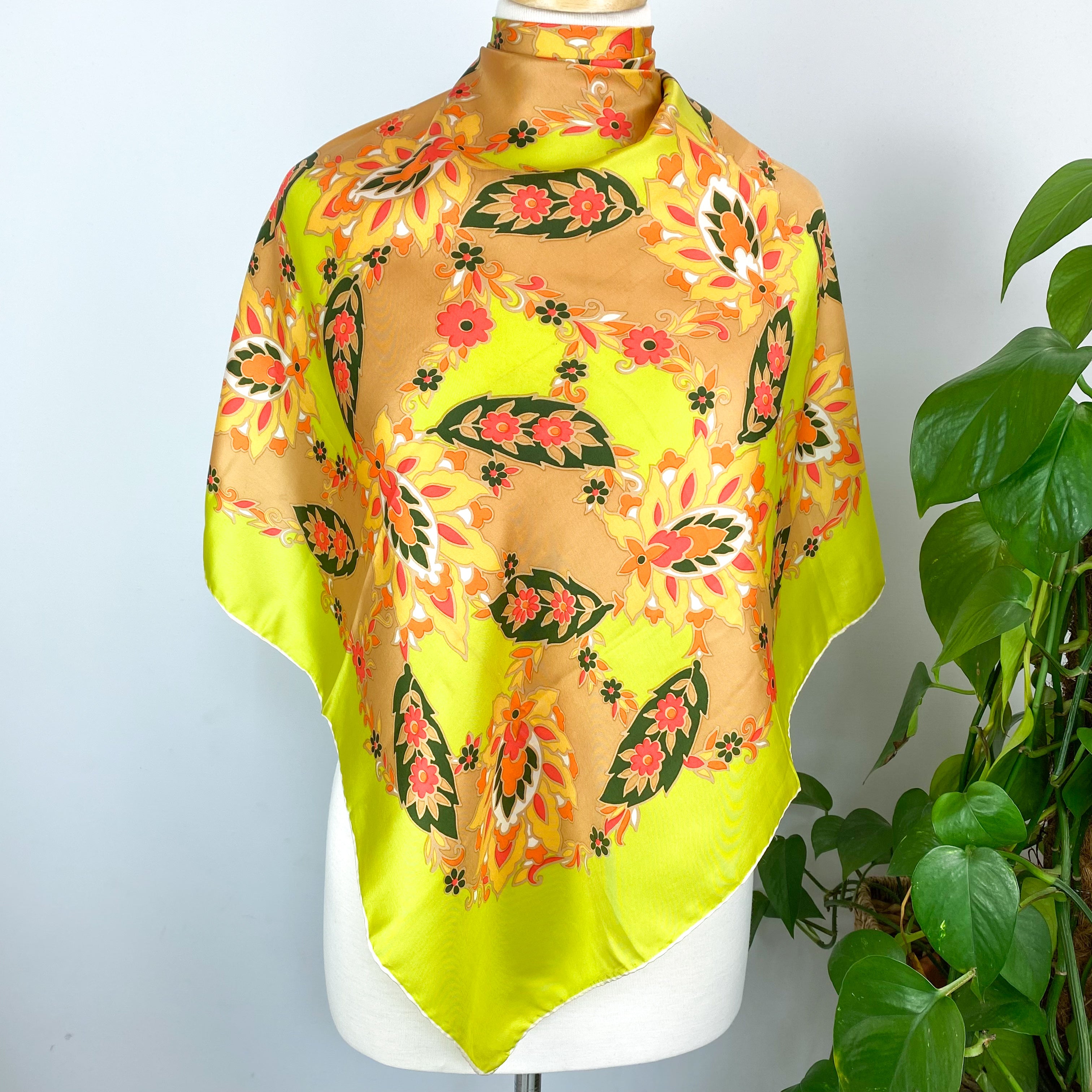 Clifford Bond Floral Vintage Silk Scarf