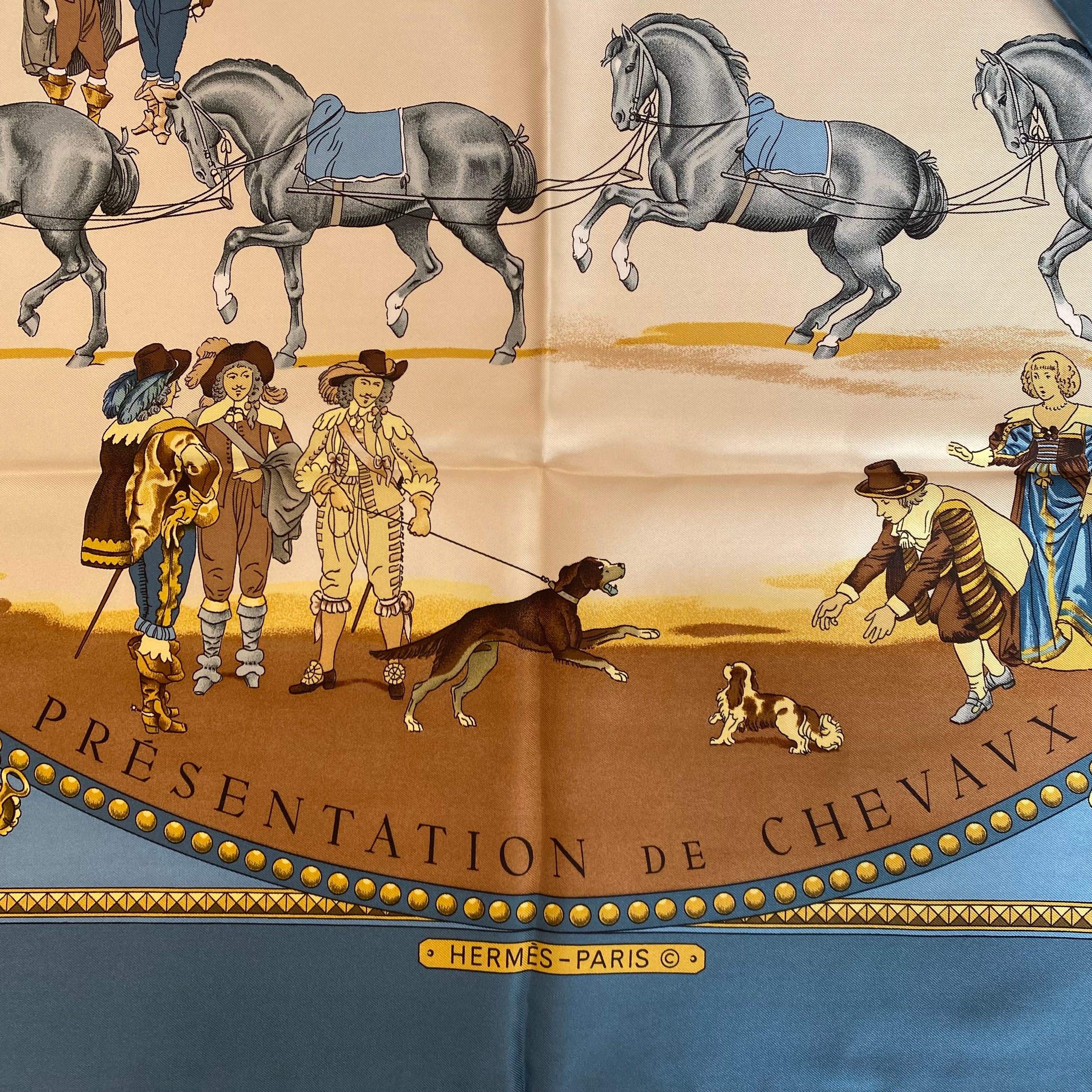 Pristine Boxed Hermès Presentation de Chevaux Silk Scarf