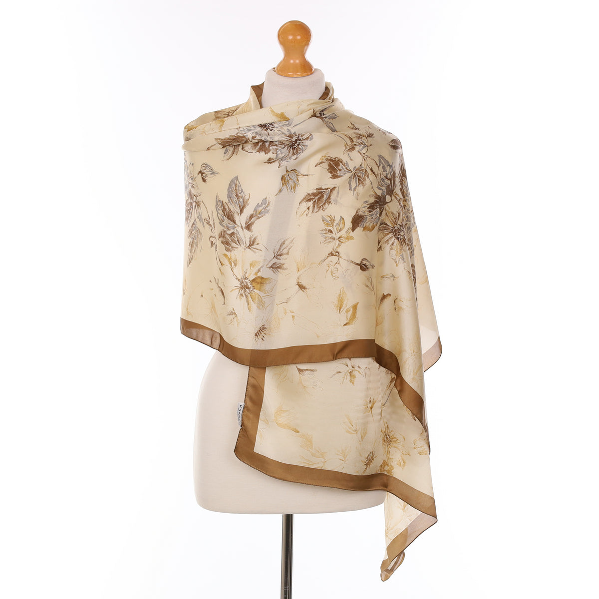 Jaeger Brown Botanical Silk Wrap