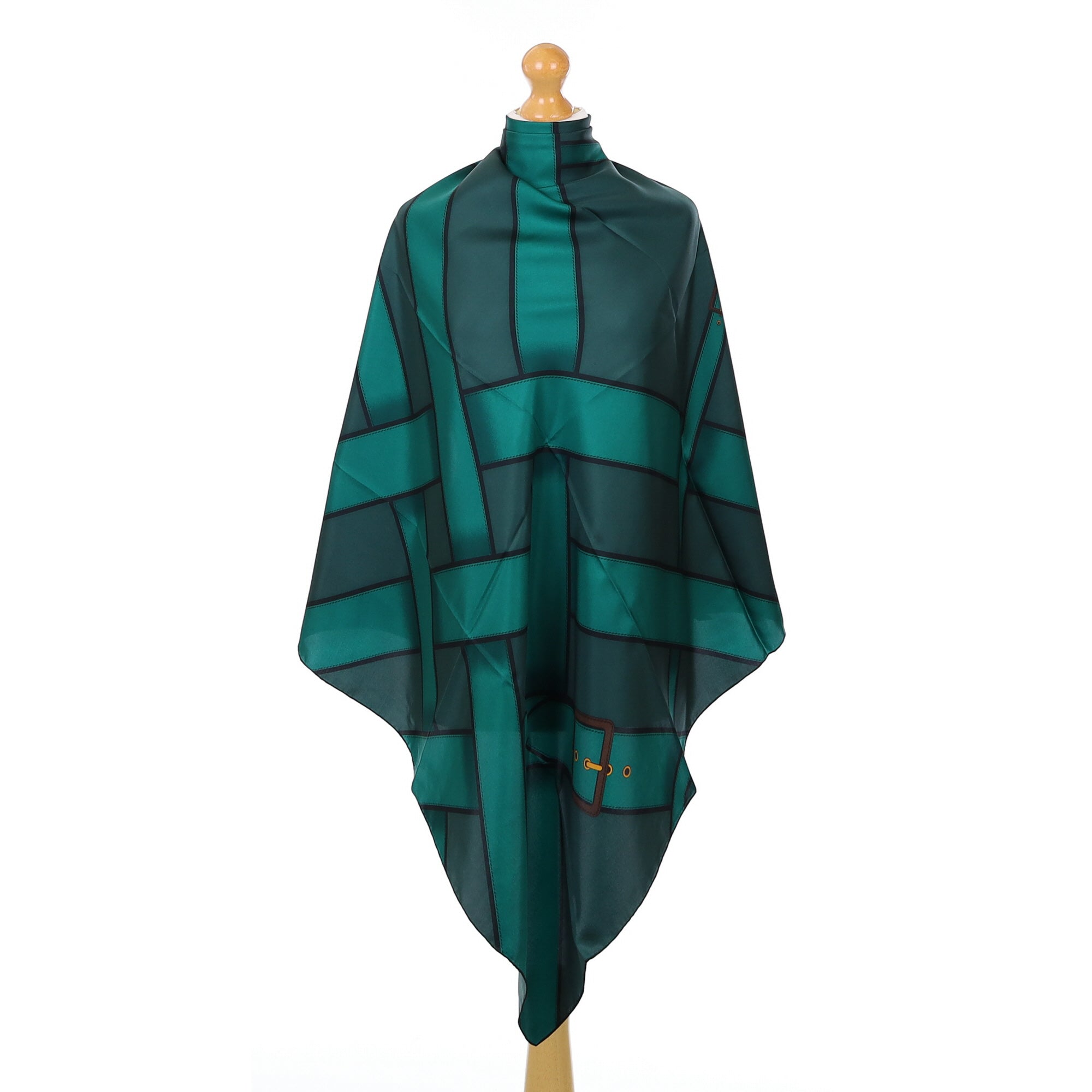 Brand New Boxed Burberry Green Belt Design Silk Scarf