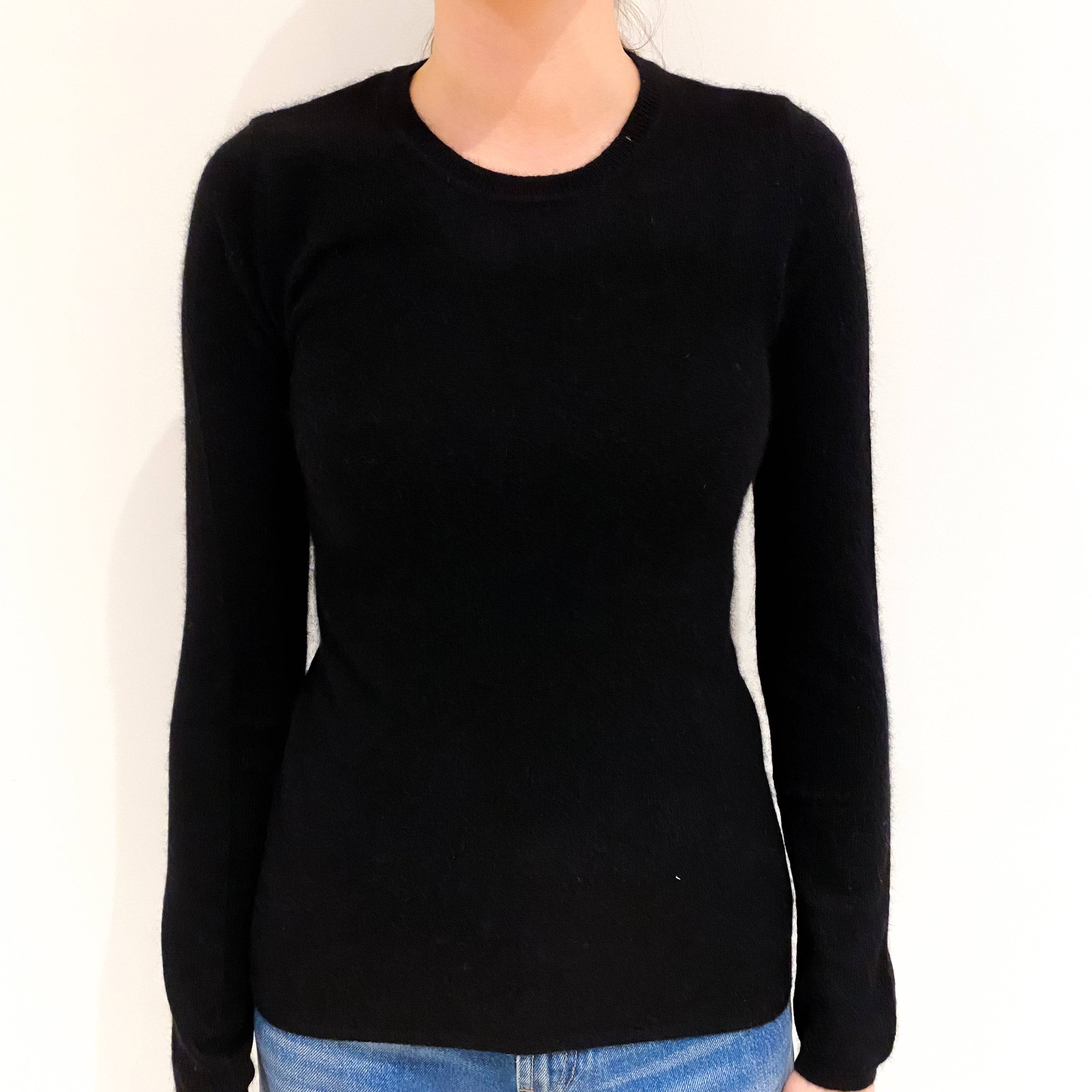 Classic Black Crew Neck Jumper Extra Small