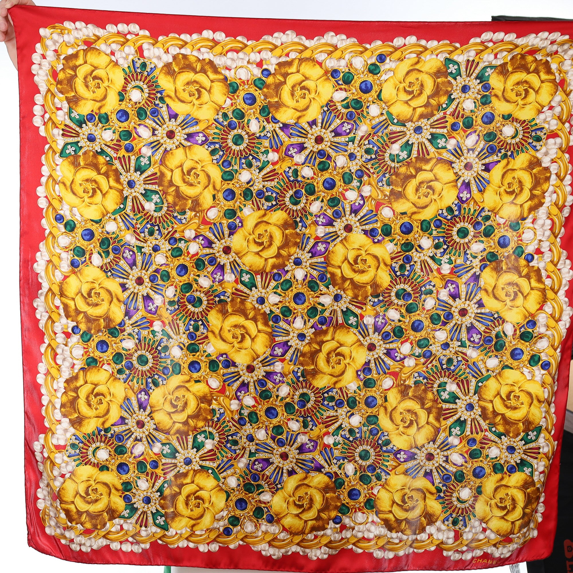 1980’s Chanel Floral Vintage Silk Scarf