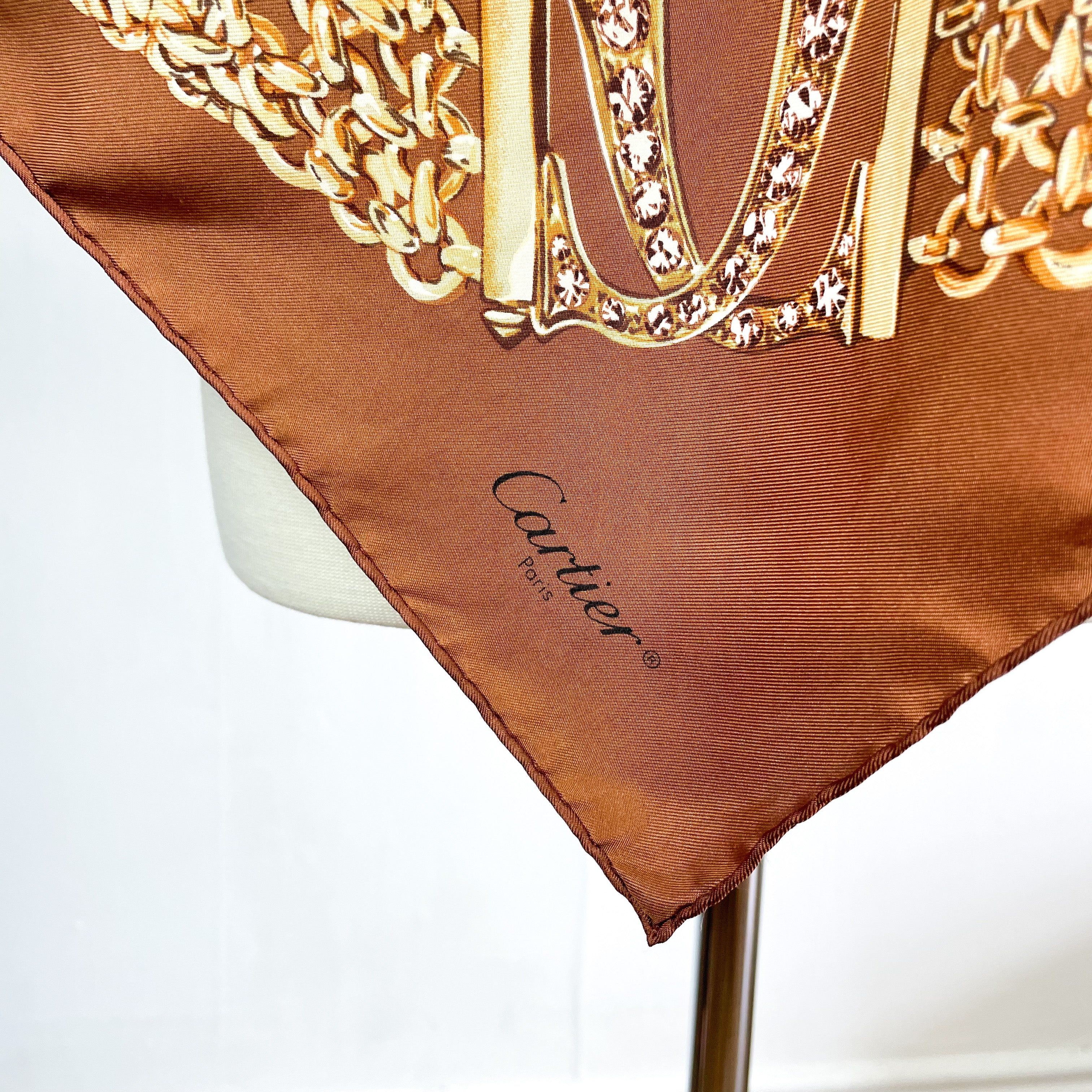 Immaculate Cartier Designer Vintage Silk Scarf