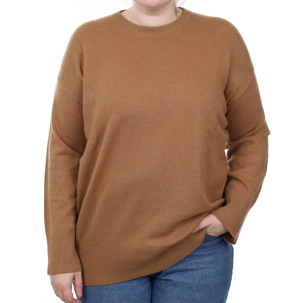 Cinnamon Brown Cashmere Crew Neck Jumper Large