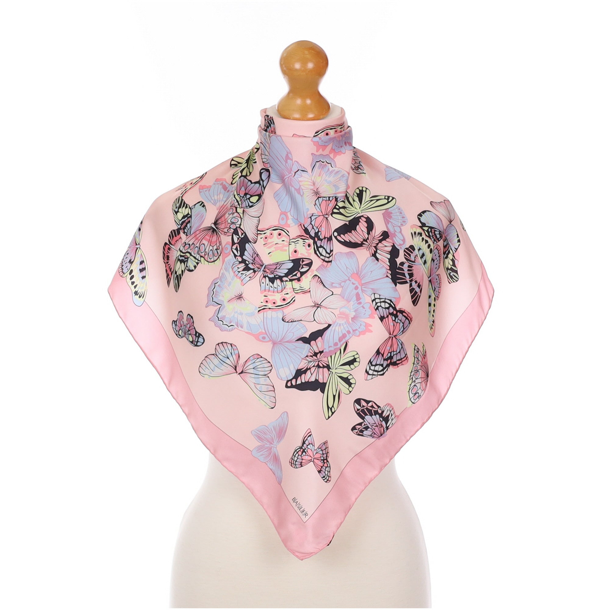 Basler Pink Butterfly Silk Scarf