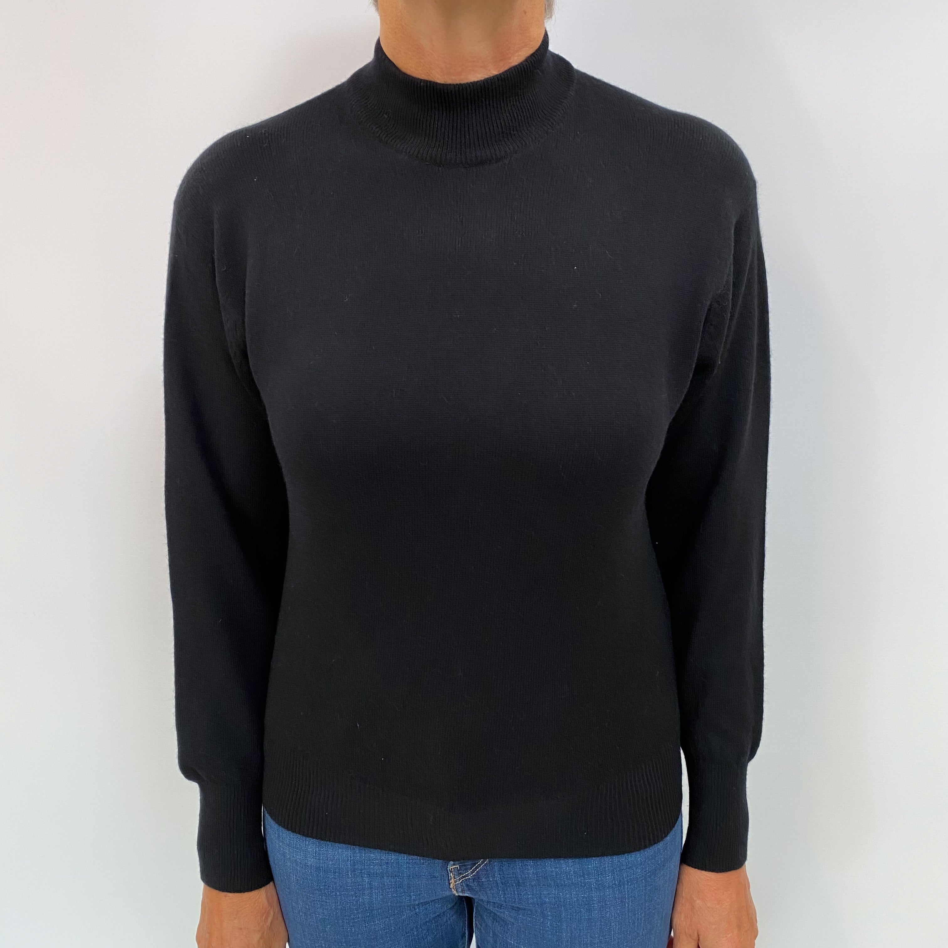 Black Cashmere Turtle Neck Jumper Medium