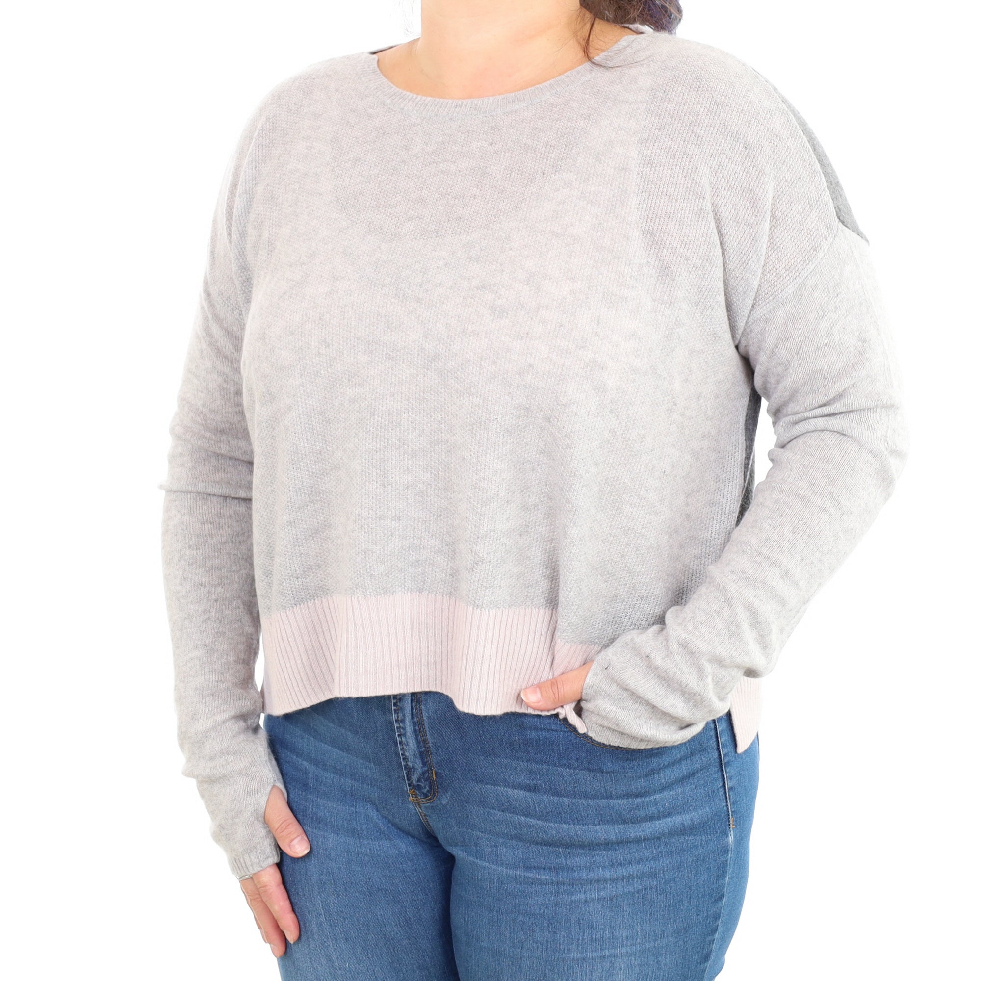 Smoke Grey Cashmere Crew Neck Jumper Large