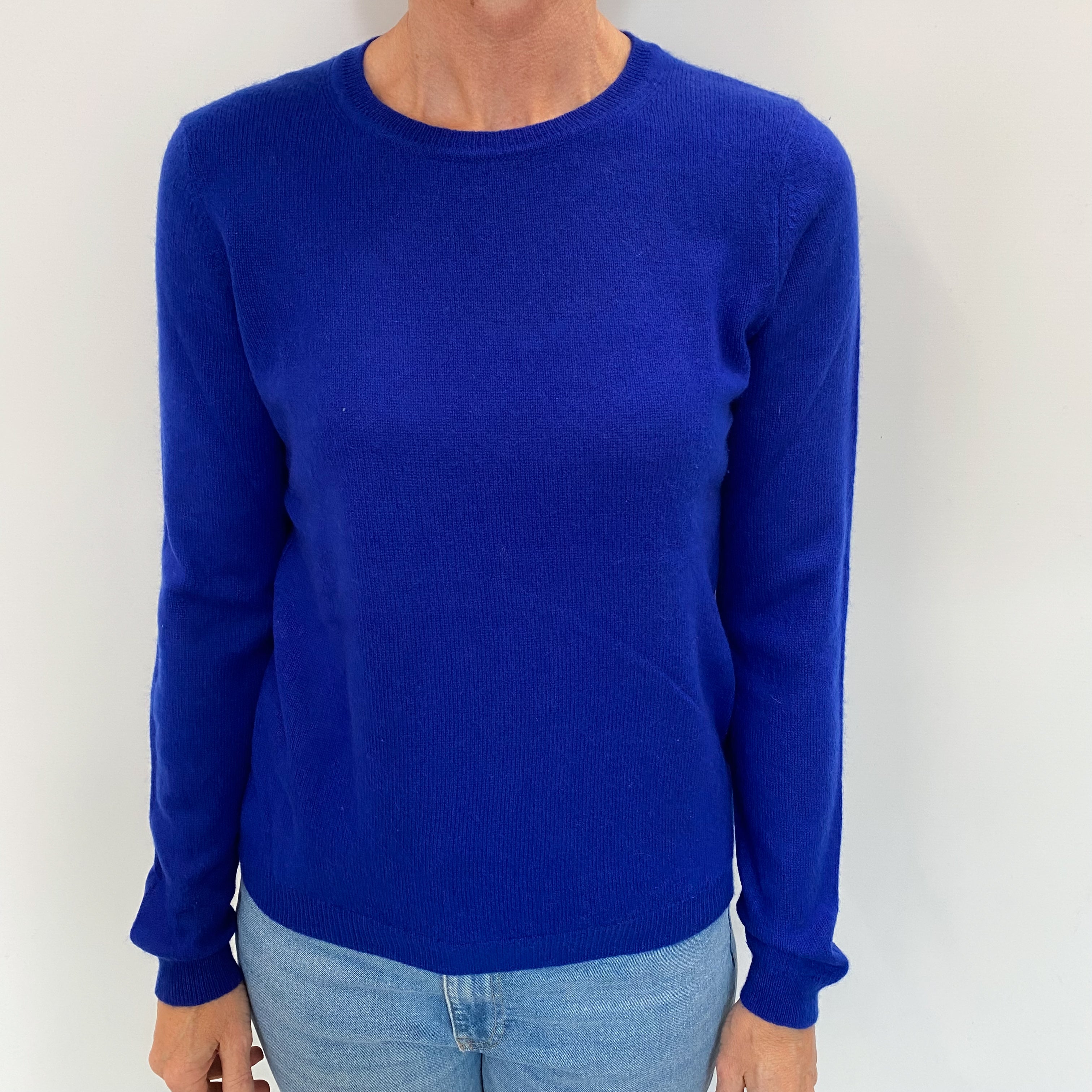 Royal Blue Cashmere Crew Neck Jumper Small