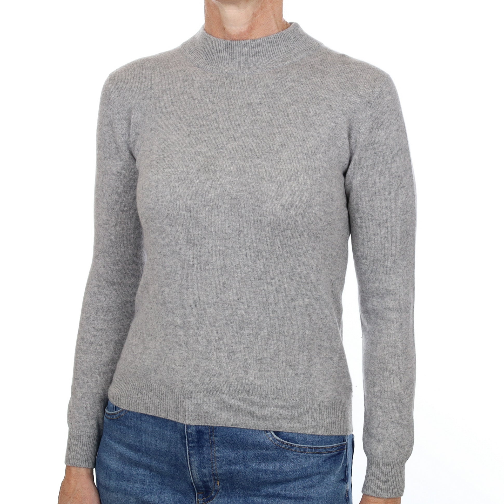 Smoke Grey Cashmere Turtle Neck Jumper Small
