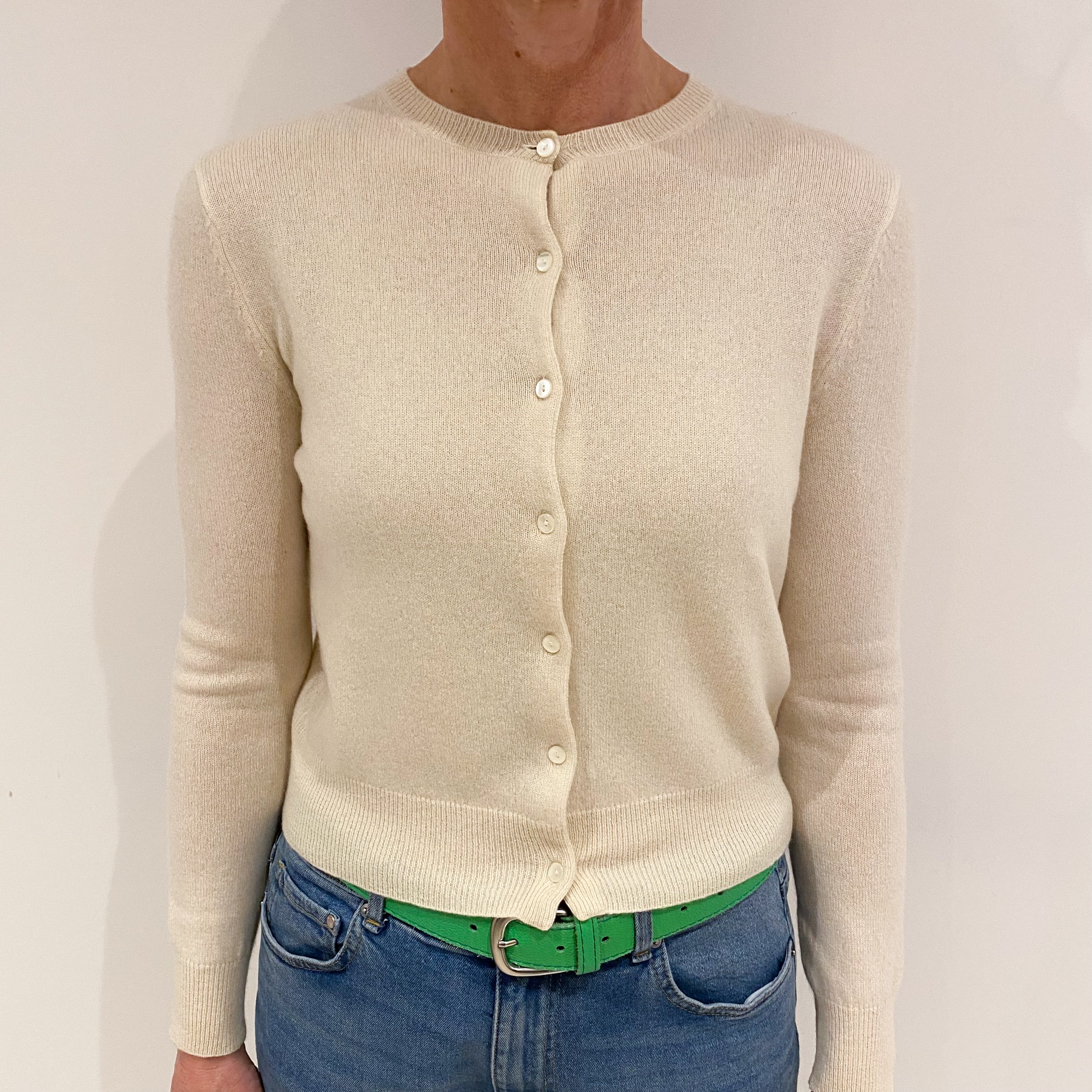 Vanilla Cream Cashmere Cardigan Small