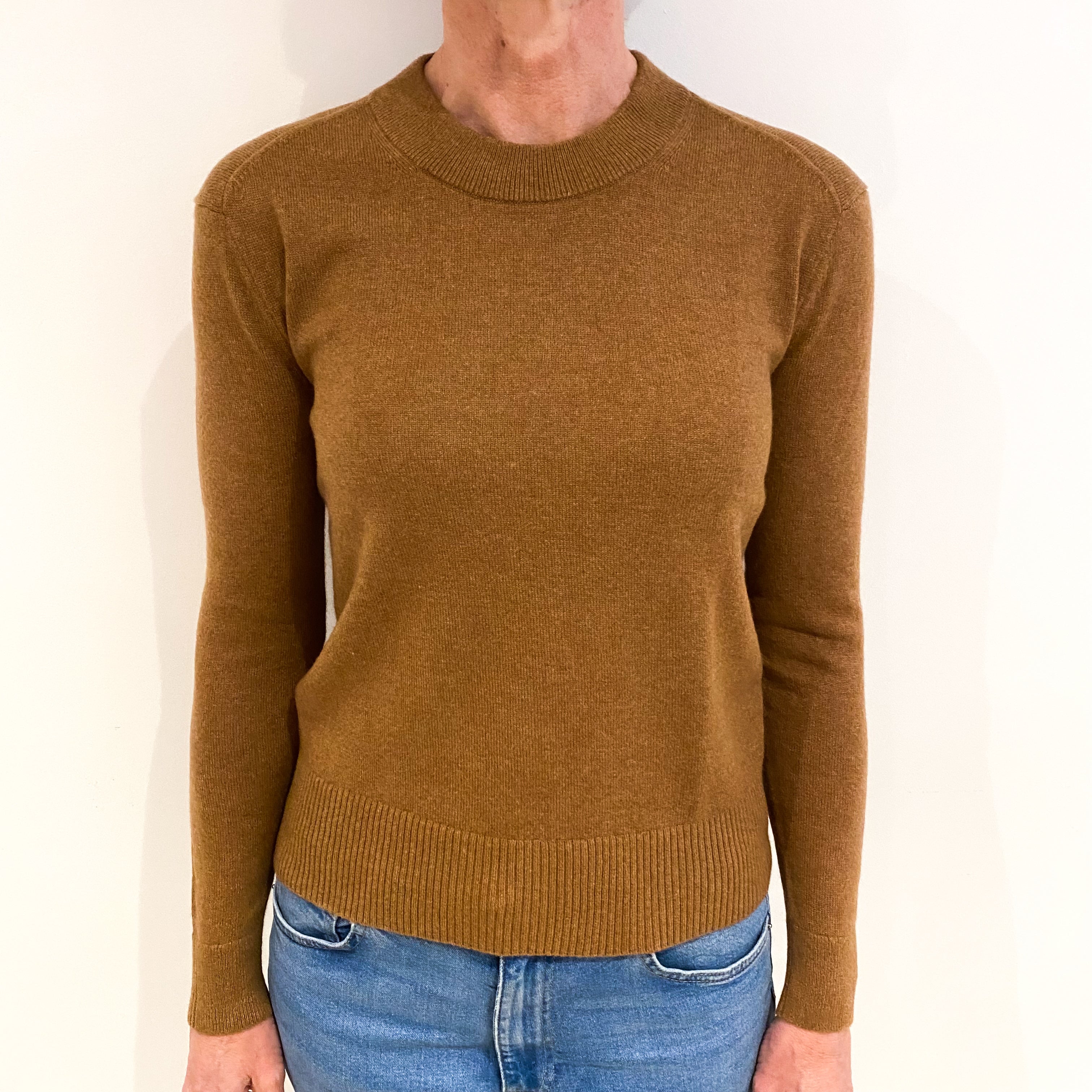Everlane Butterscotch Brown Cashmere Crew Neck Jumper Small