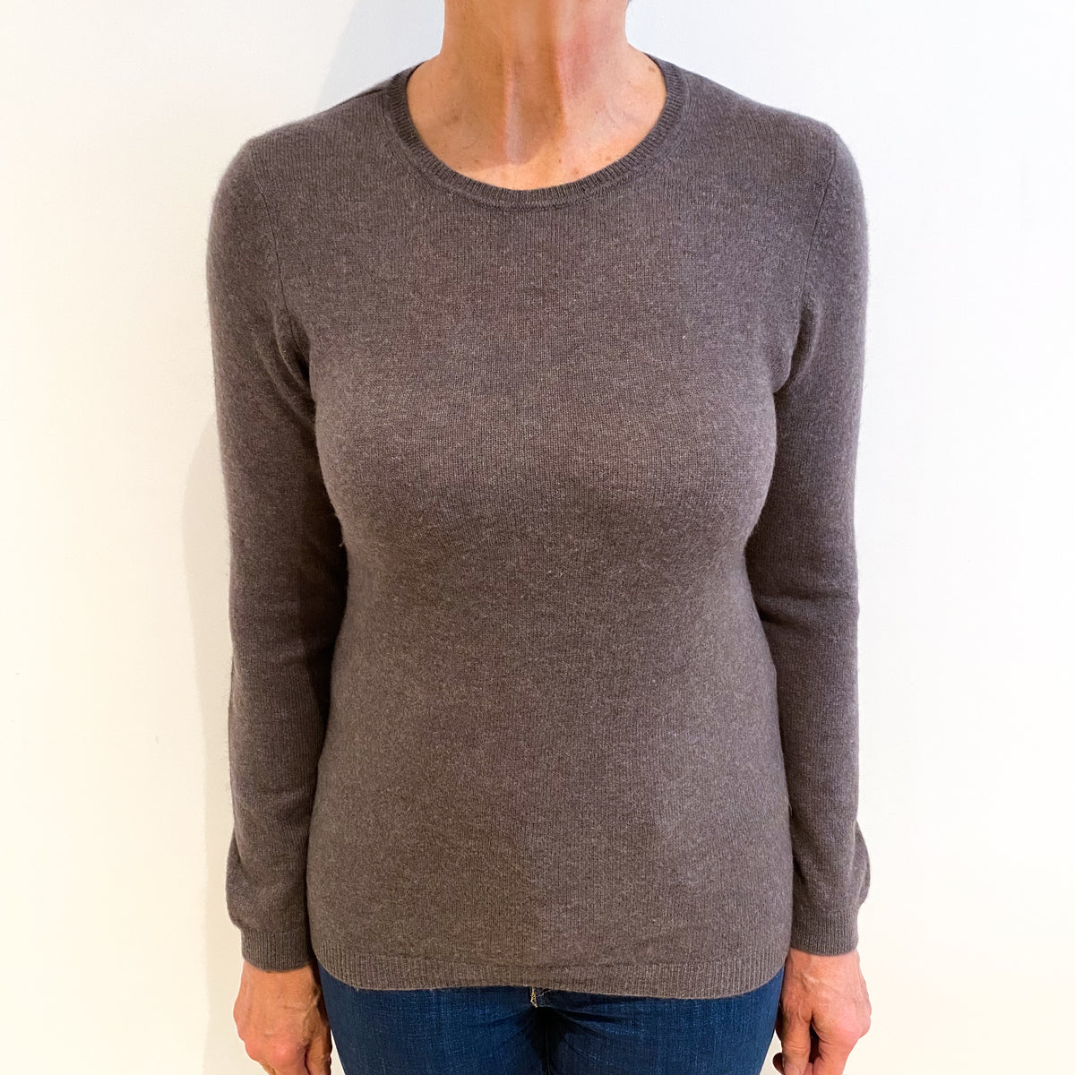 Donkey Brown Cashmere Crew Neck Jumper Medium