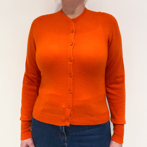 Tangerine Orange Cashmere Cardigan Large