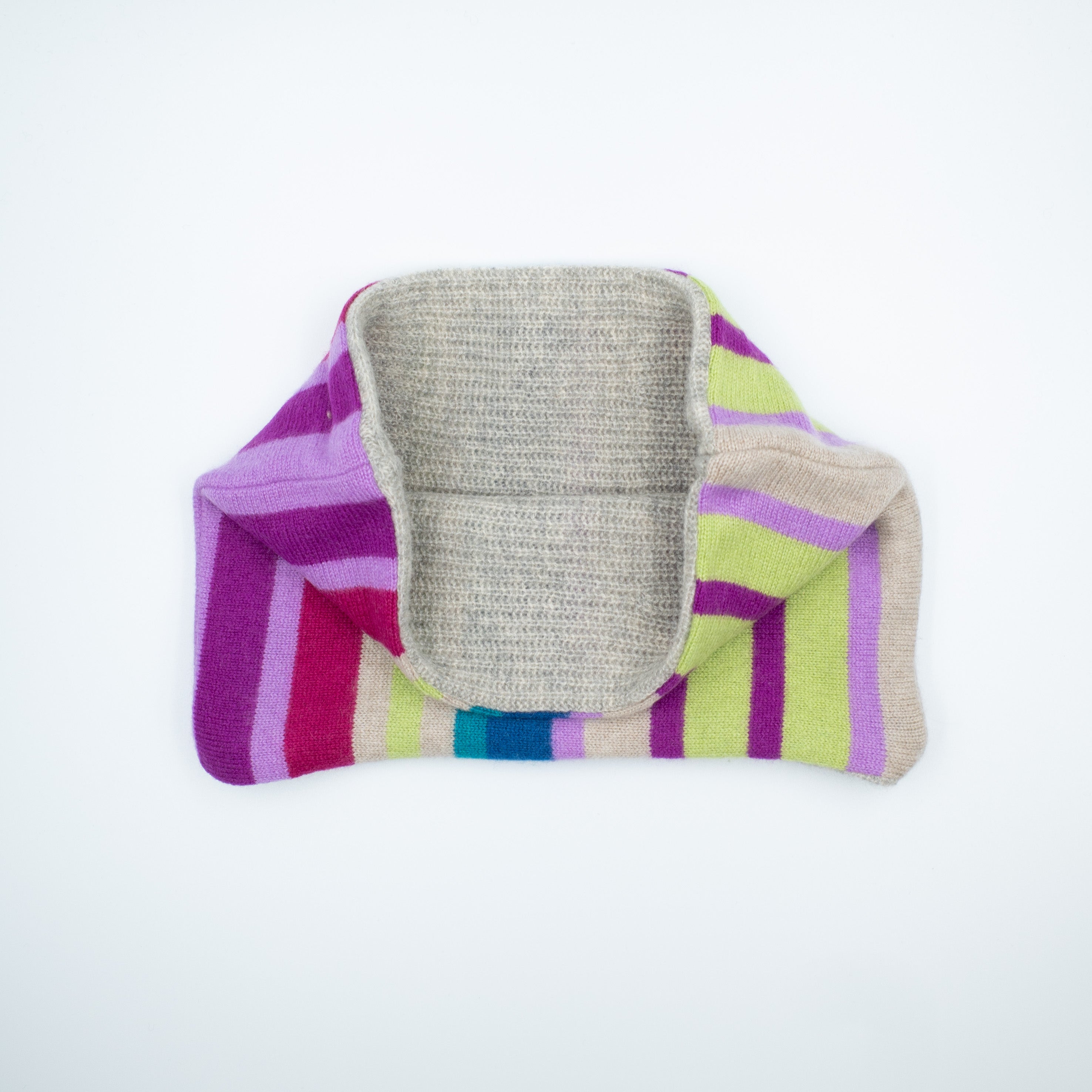 Multicolour Stripe and Grey Neck Warmer