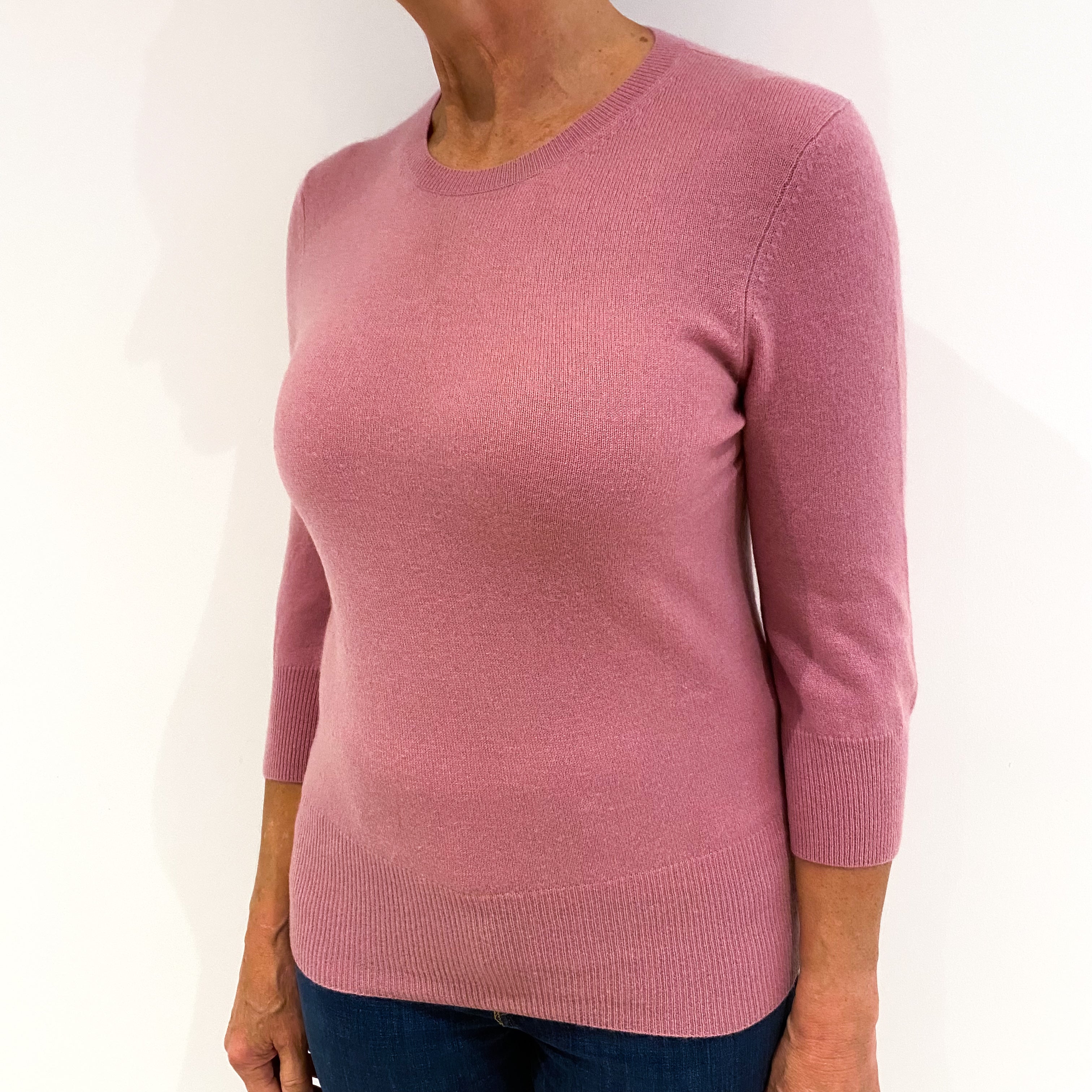 Hobbs Dusty Rose Pink Cashmere Crew Neck Jumper Medium