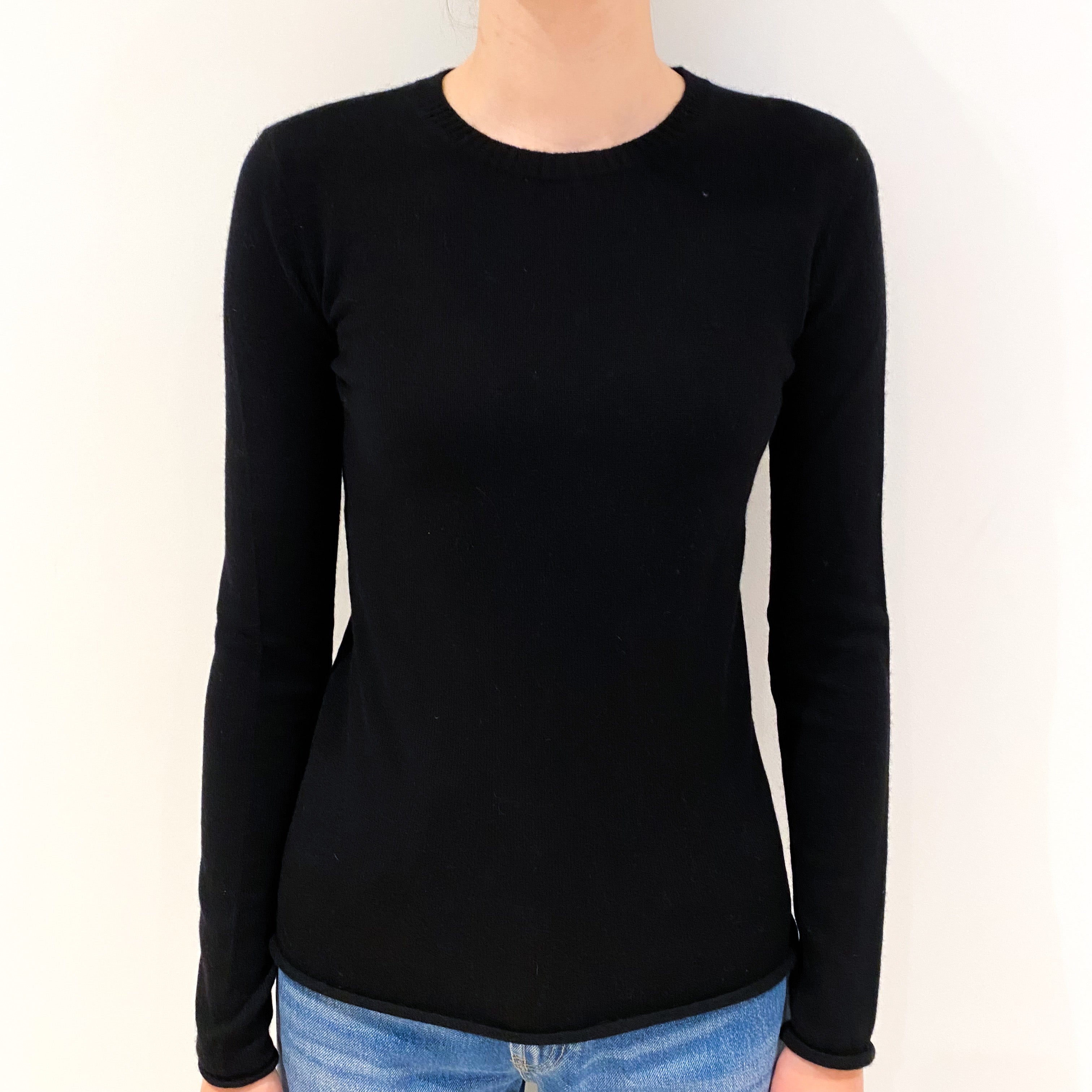 Black Cashmere Crew Neck Jumper Extra Small