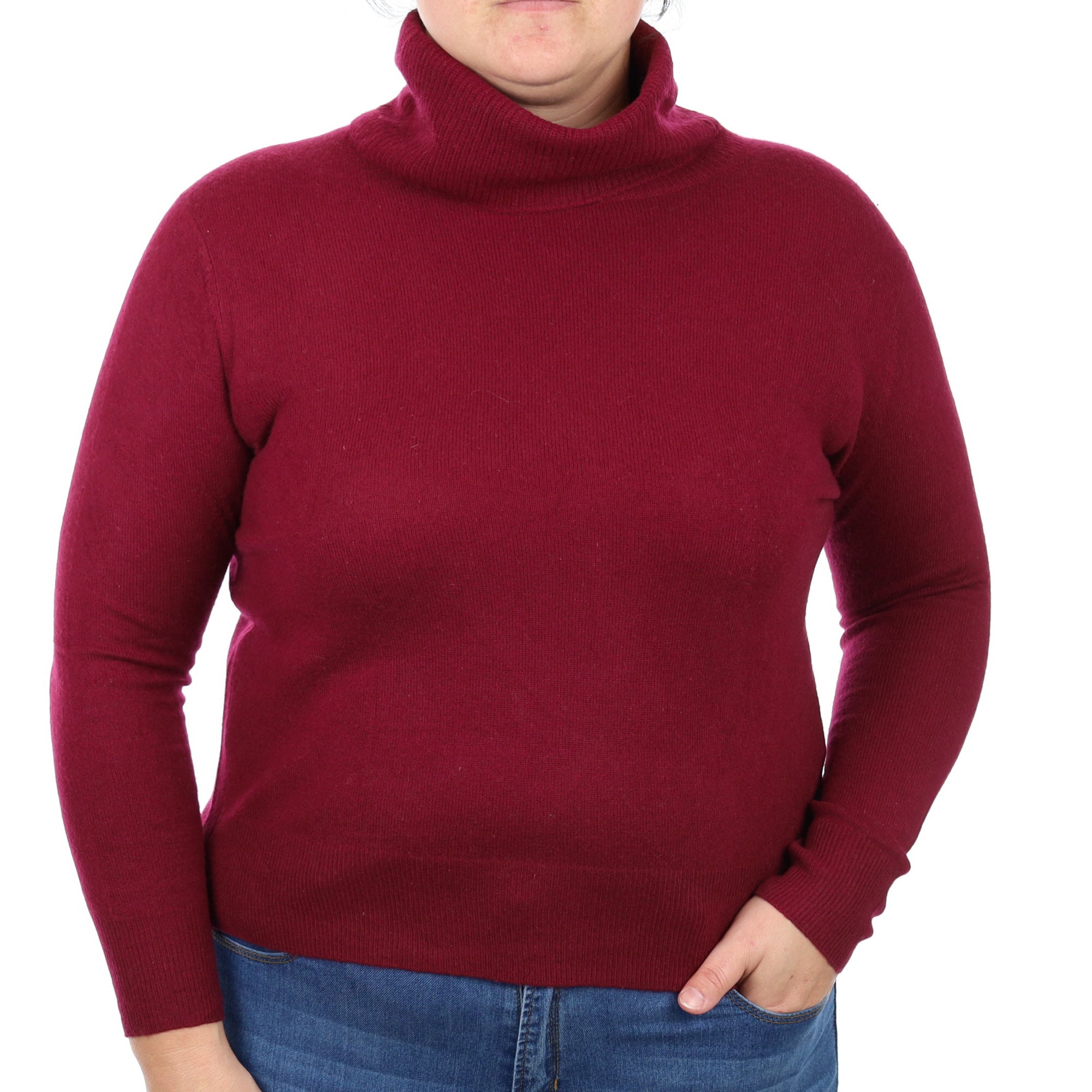 Mulberry Purple Cashmere Cowl Neck Jumper Large