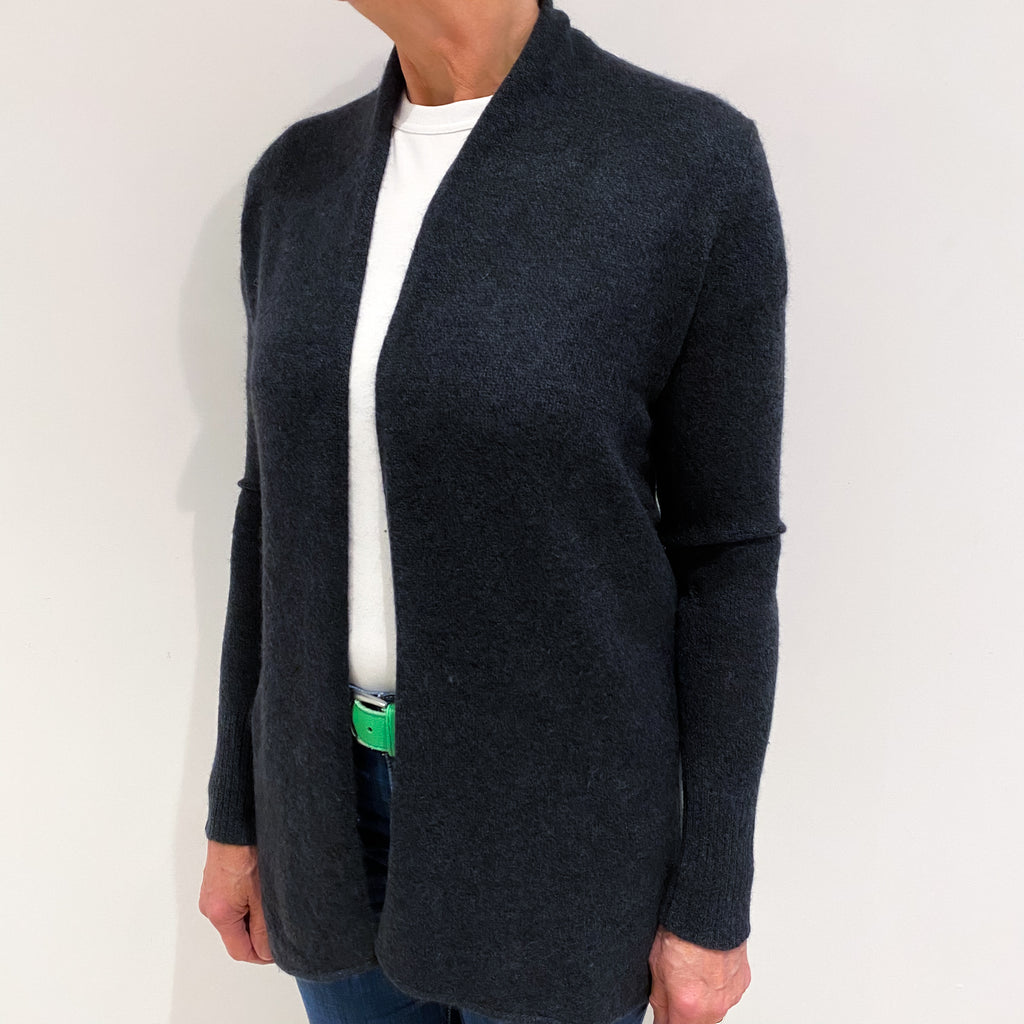 Charcoal Grey Cashmere Edge to Edge Cardigan Medium