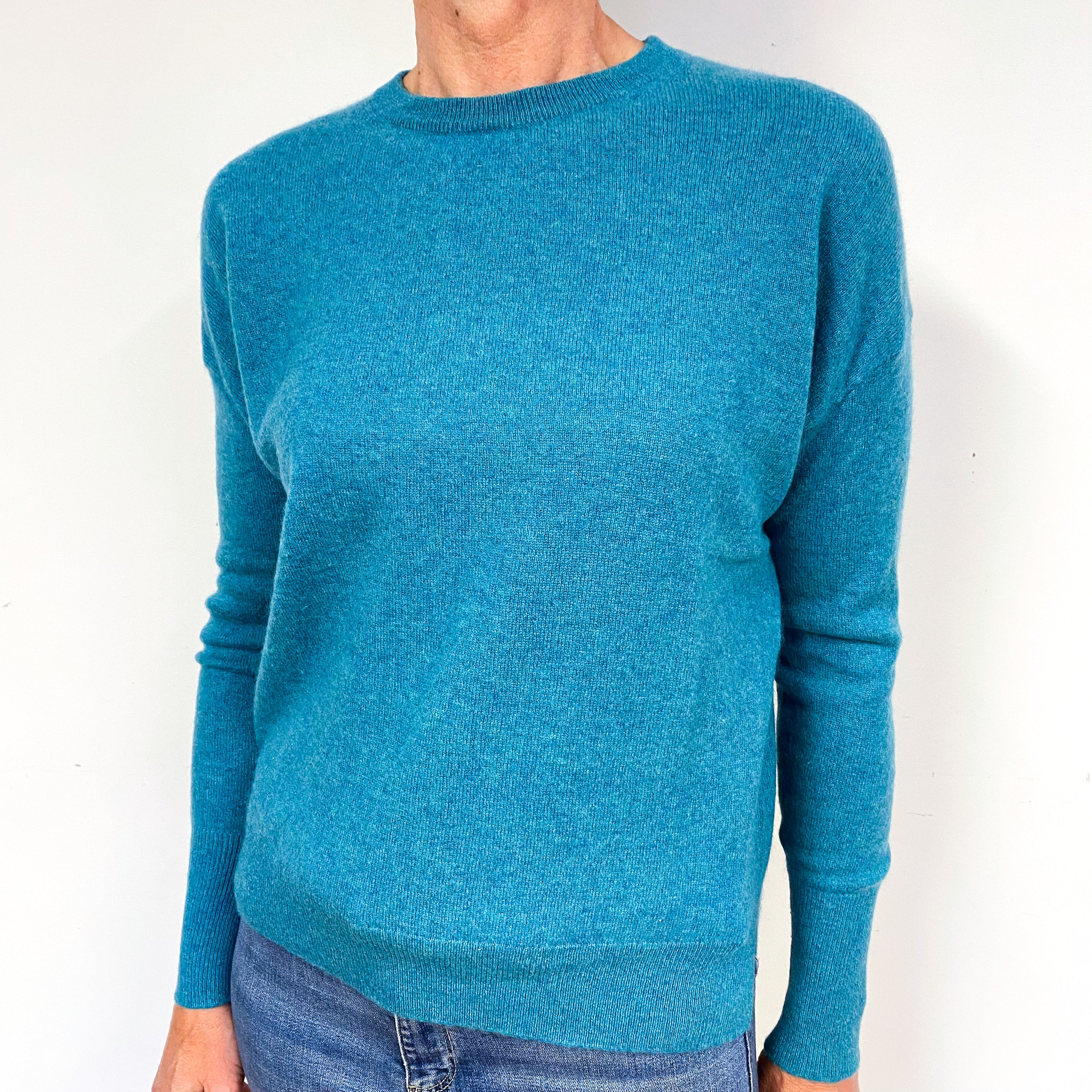 Turquoise Blue Cashmere Crew Neck Jumper Medium