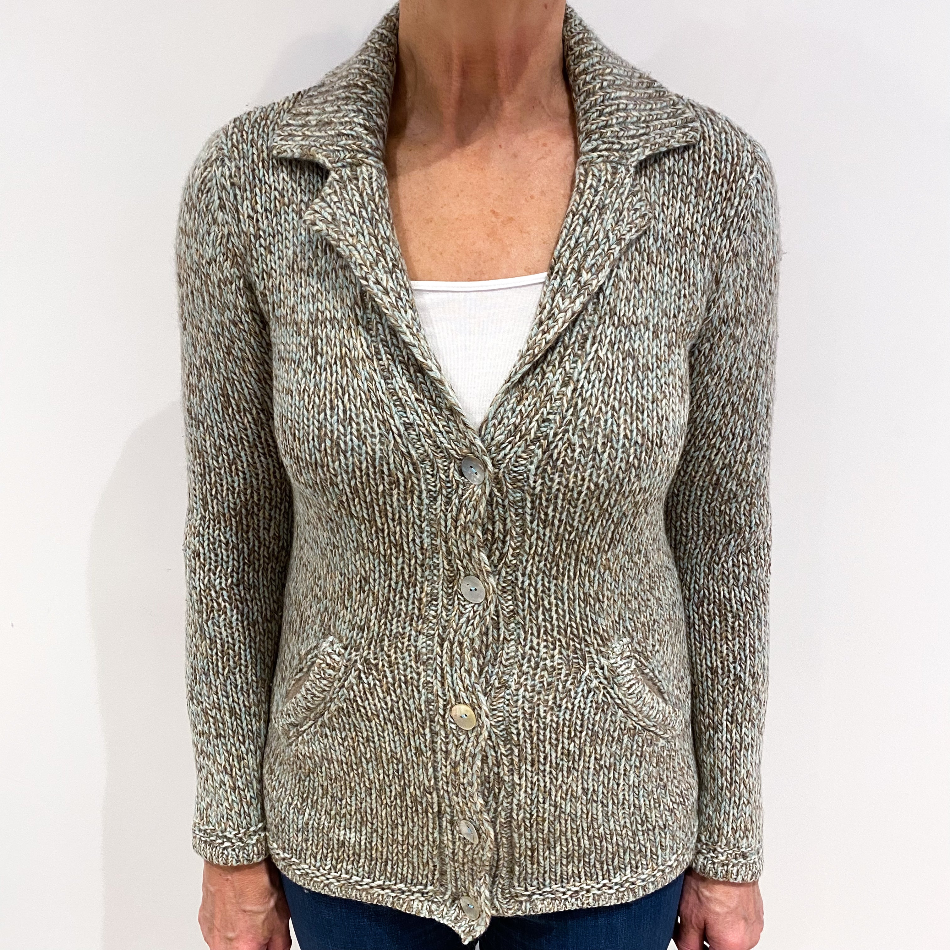 Mint & Mocha Cashmere Cardigan Medium