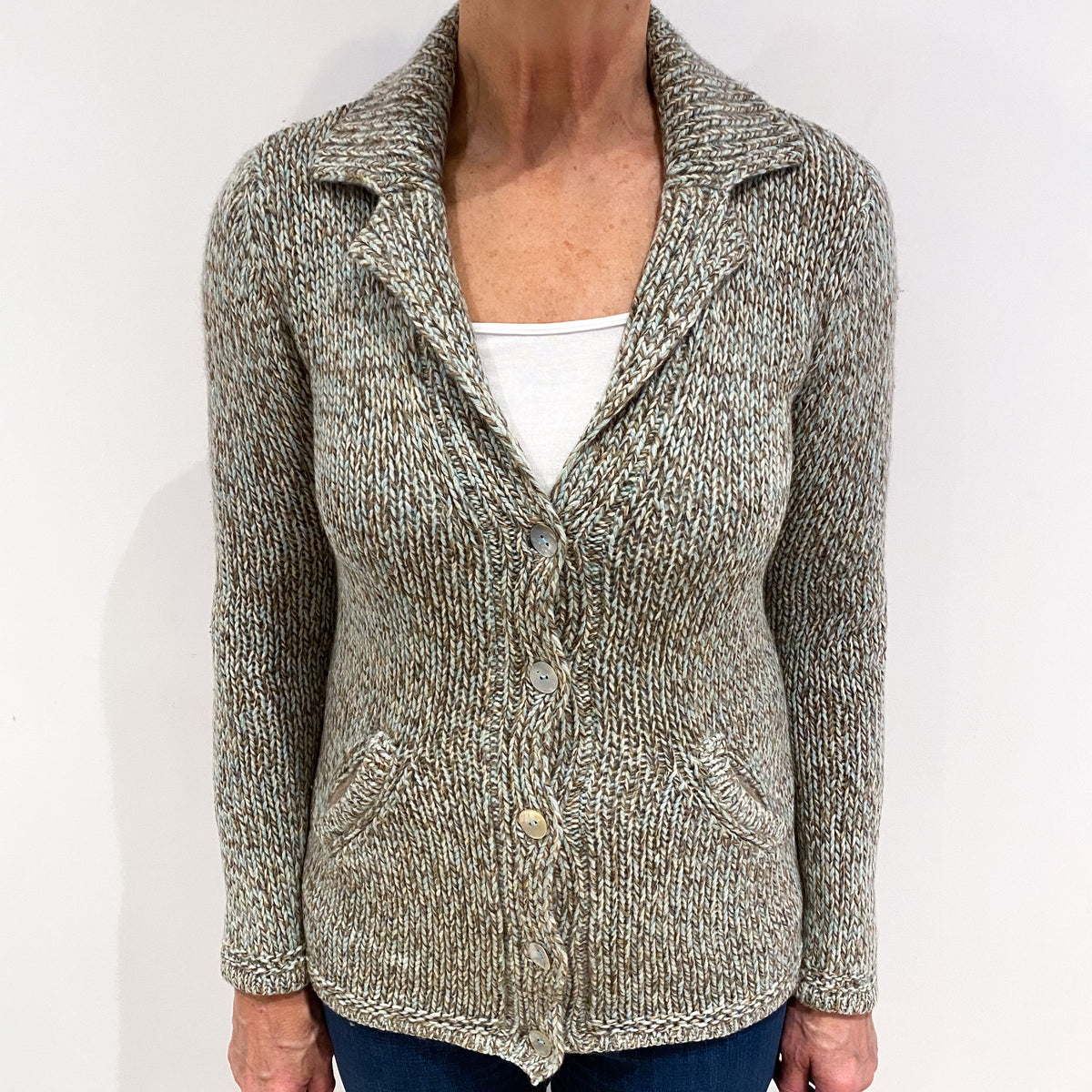 Mint & Mocha Cashmere Cardigan Medium