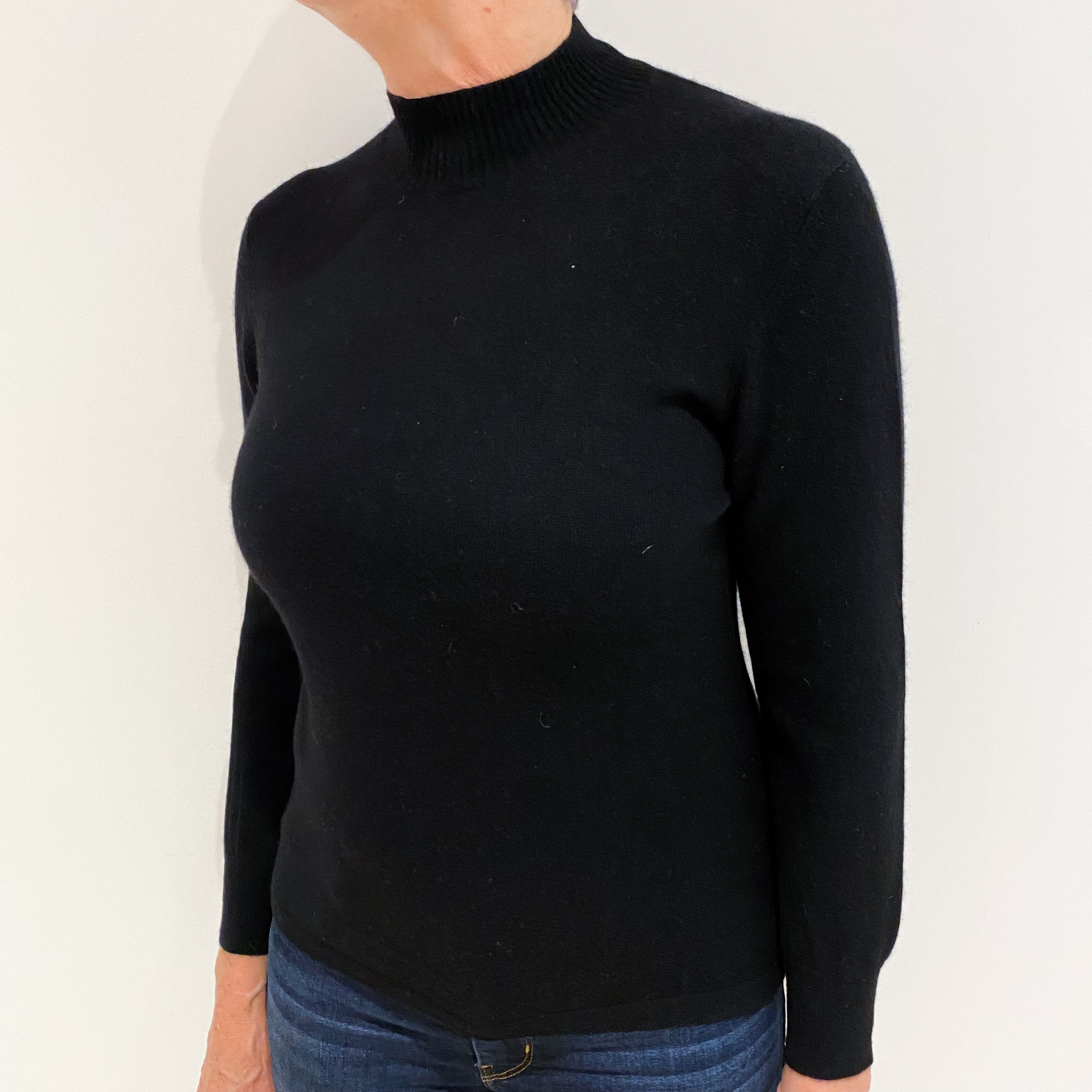 Black Cashmere Turtle Neck Jumper Medium