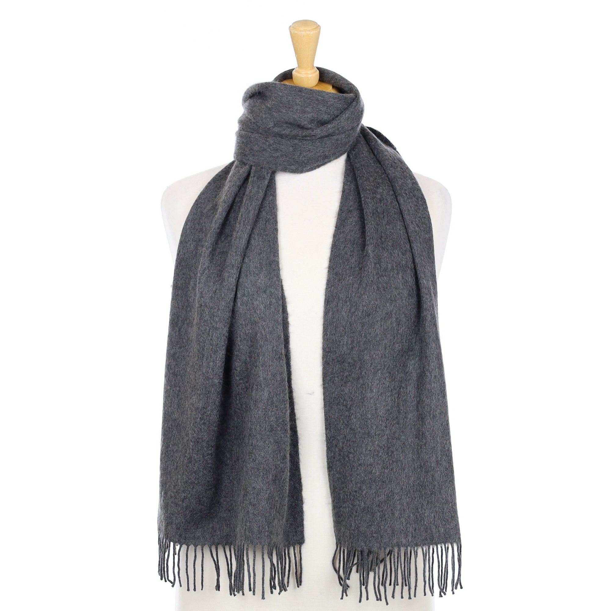 Slate Grey Woven Cashmere Scarf